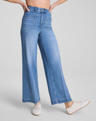 SPANXshape™ Authentic 360 Cropped Wide Leg Jeans with Patch Pockets | Elysian