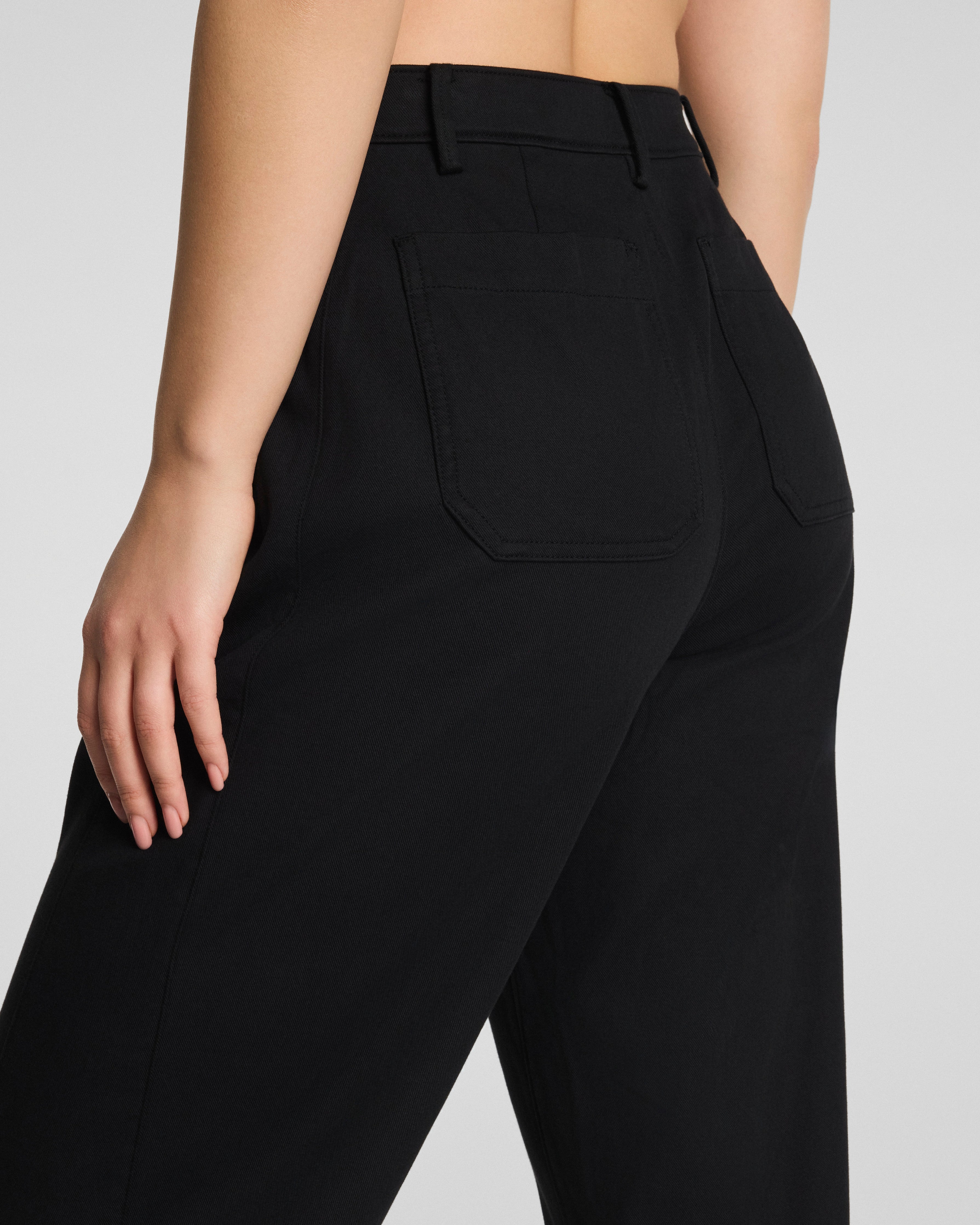 SPANXsupersmooth™ Stretch Twill Utility Barrel Leg Pant with Patch Pockets | Classic Black