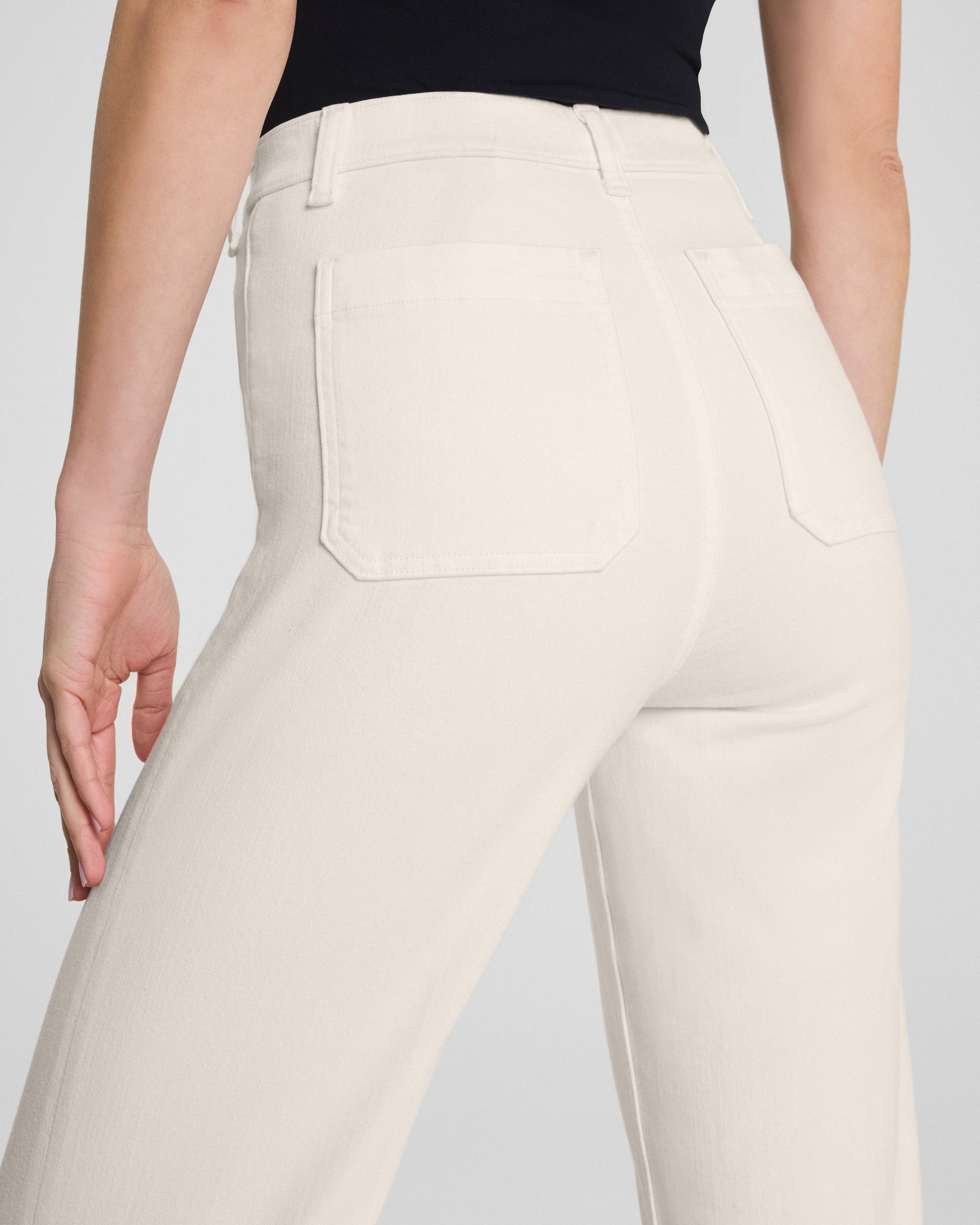 SPANXshape™ Authentic 360 Easy Flare Jeans with Patch Pockets | Alabaster