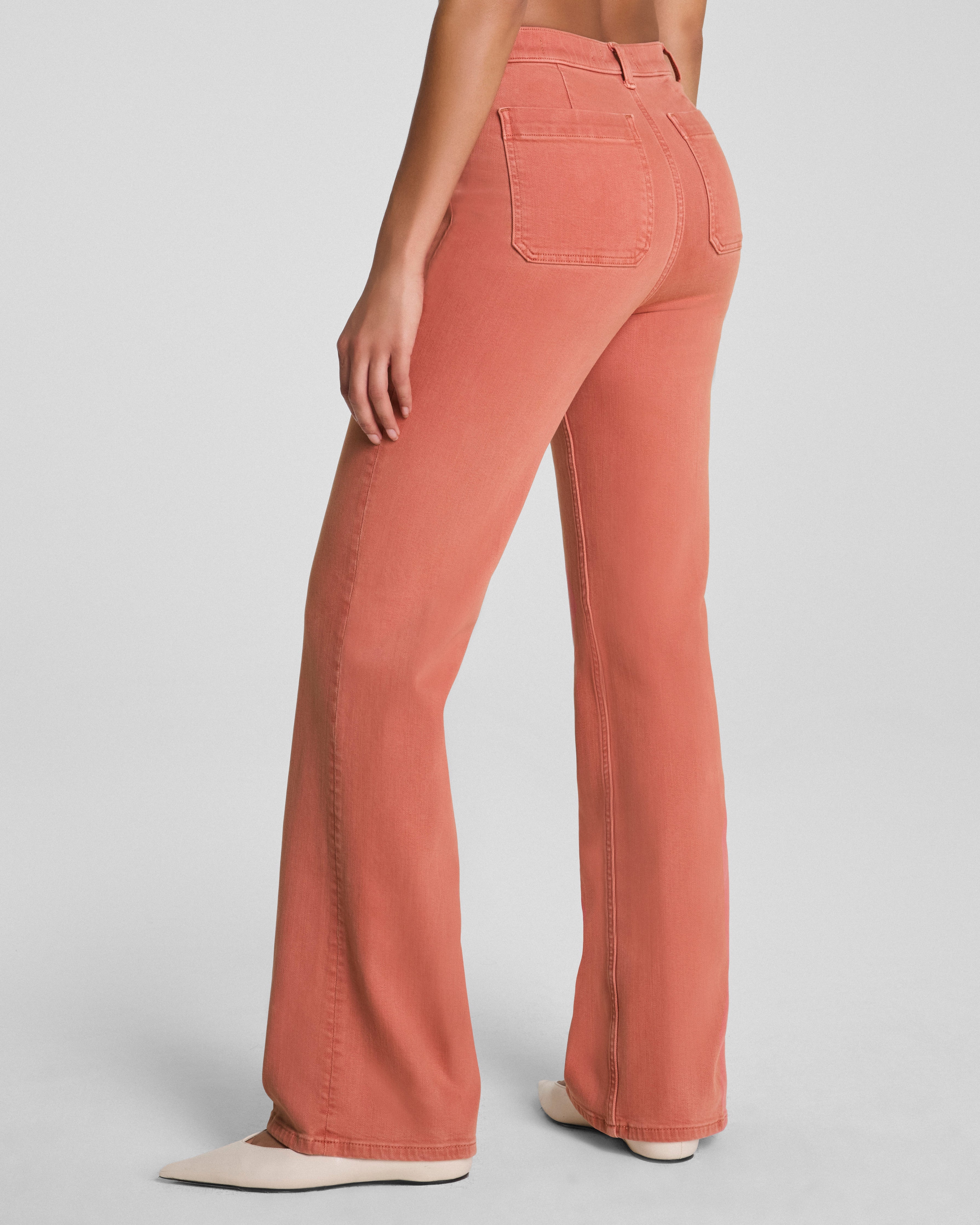 SPANXshape™ Authentic 360 Easy Flare Jeans with Patch Pockets | Clay