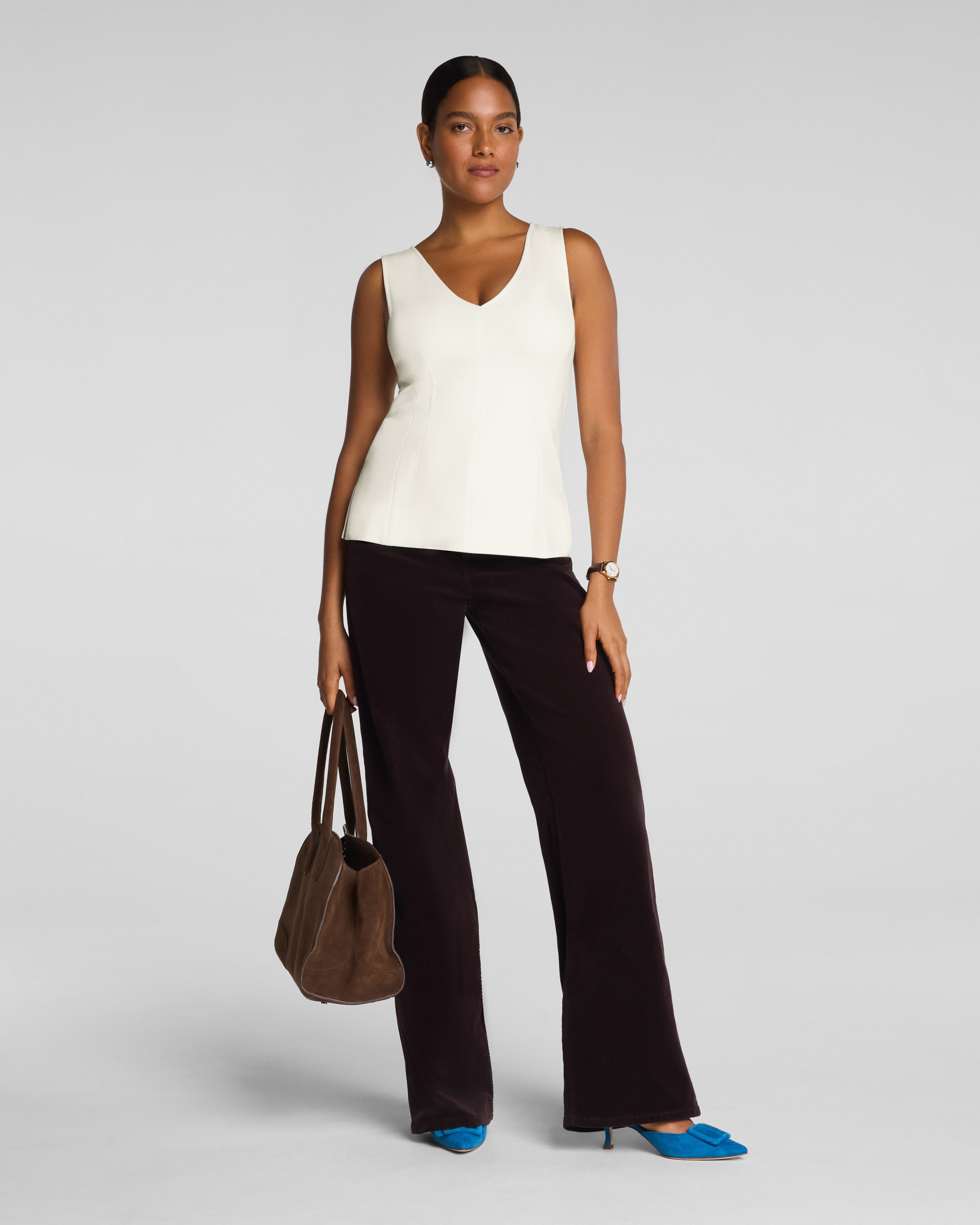 SPANX® Ponte V-Neck Tank | Ivory