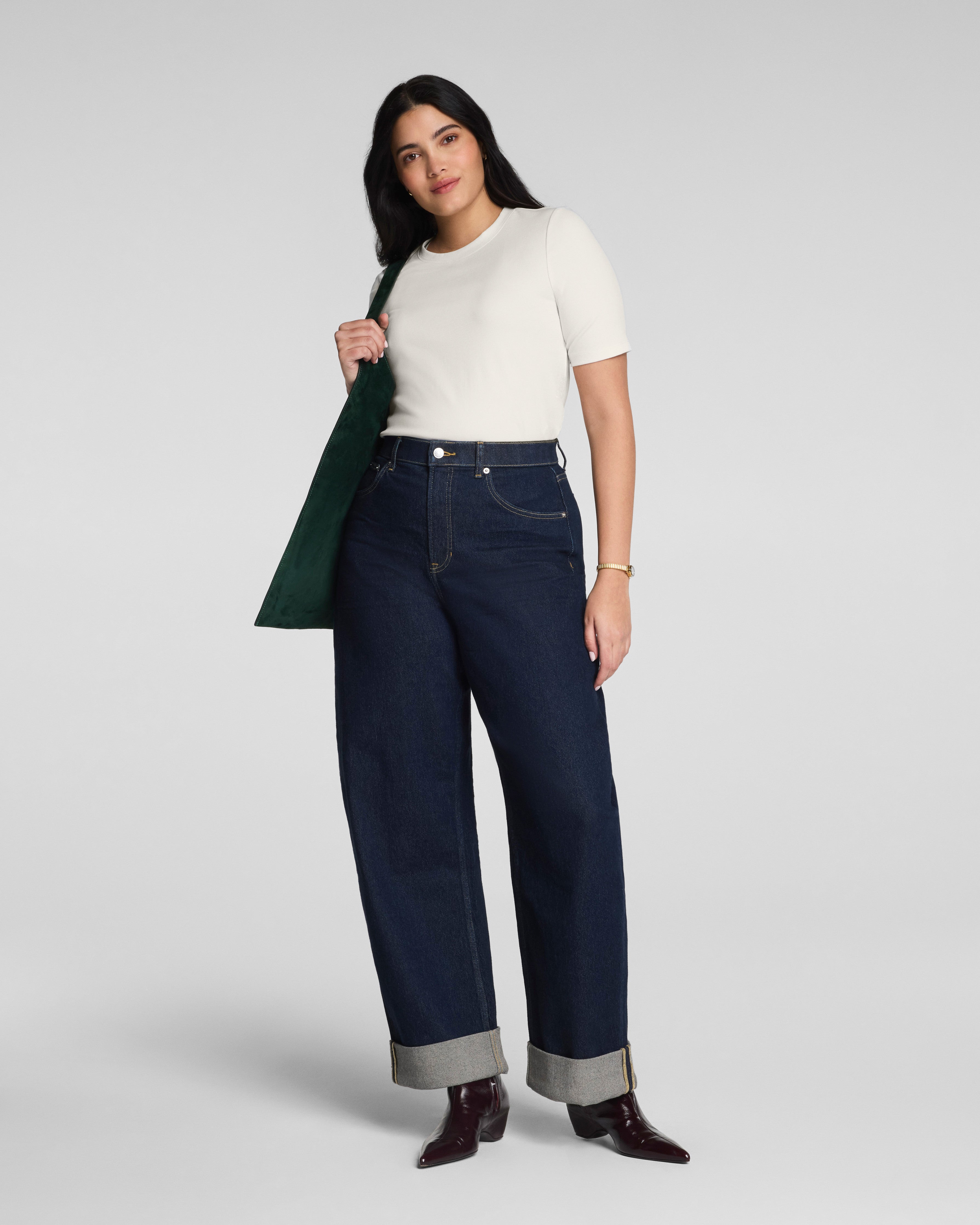 SPANX® Ribbed Knit Crewneck Tee | Ivory