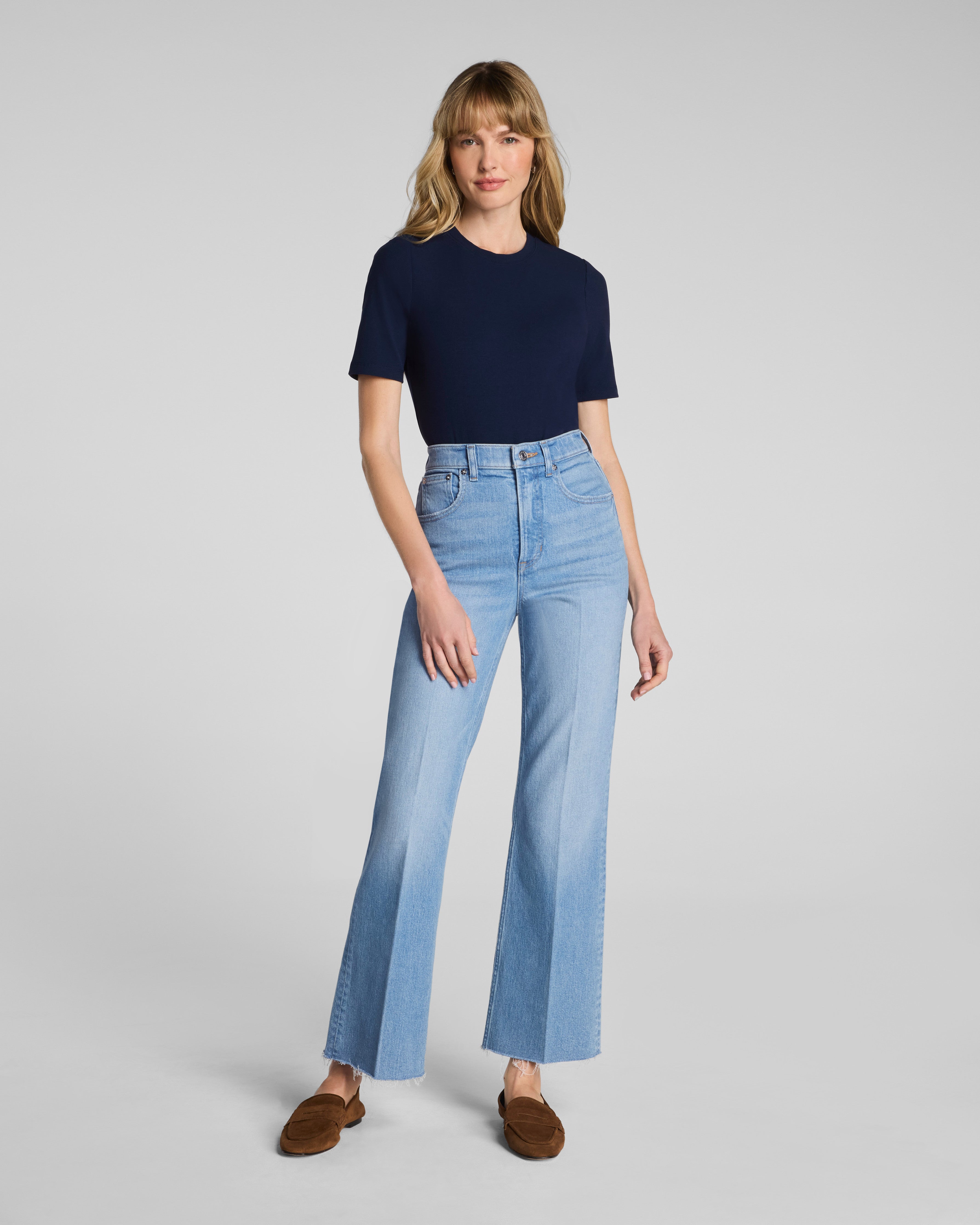 SPANXshape™ Authentic 360 Raw Hem Kick Flare Jeans