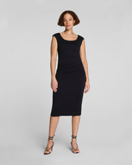 SPANXsmooth™ Jersey Scoop Neck Ruched Midi Dress | Classic Black