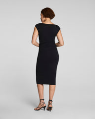 SPANXsmooth™ Jersey Scoop Neck Ruched Midi Dress | Classic Black