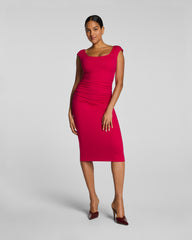 SPANXsmooth™ Jersey Scoop Neck Ruched Midi Dress | Fuchsia