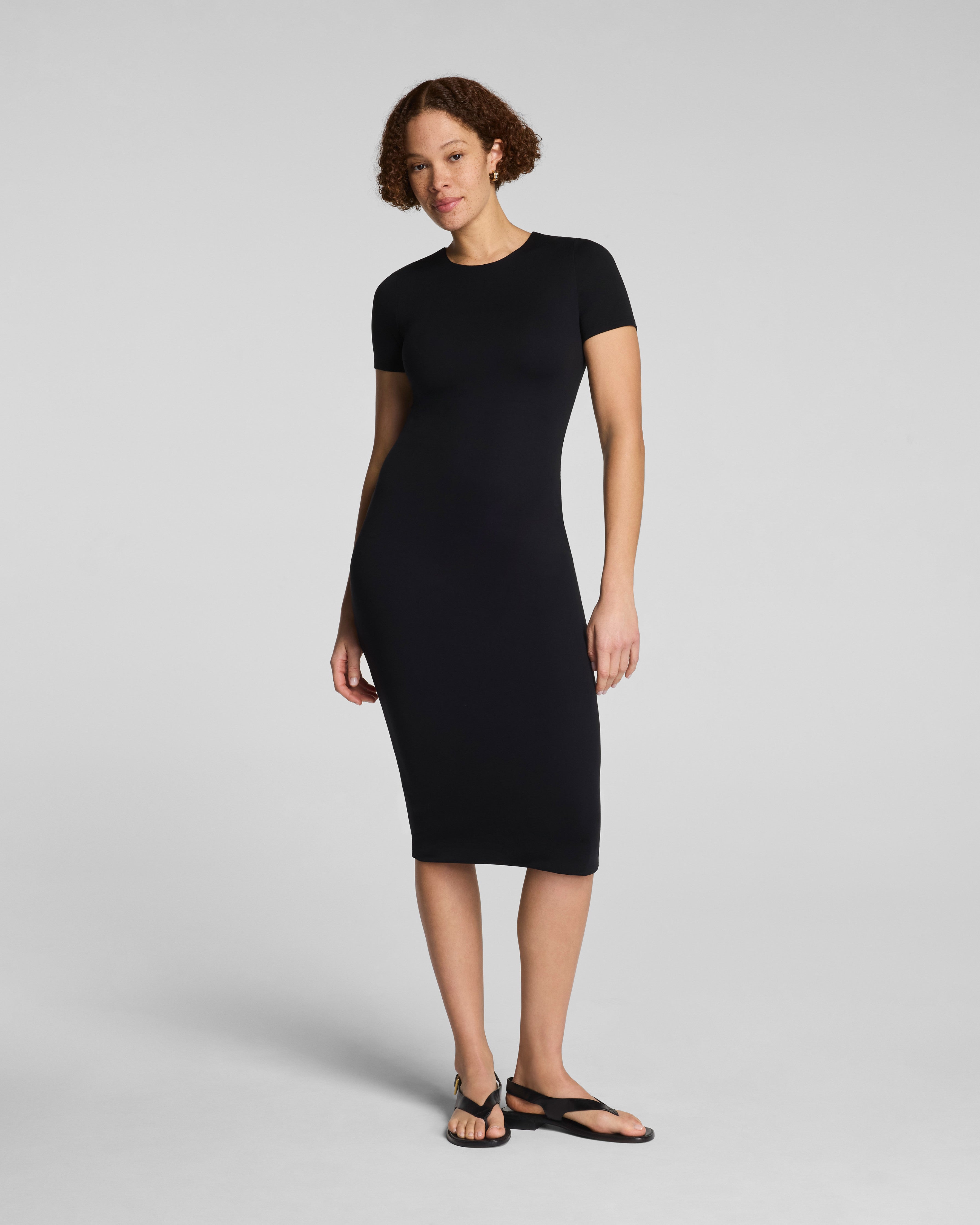 SPANXsmooth™ Jersey Crewneck Short Sleeve Midi Dress