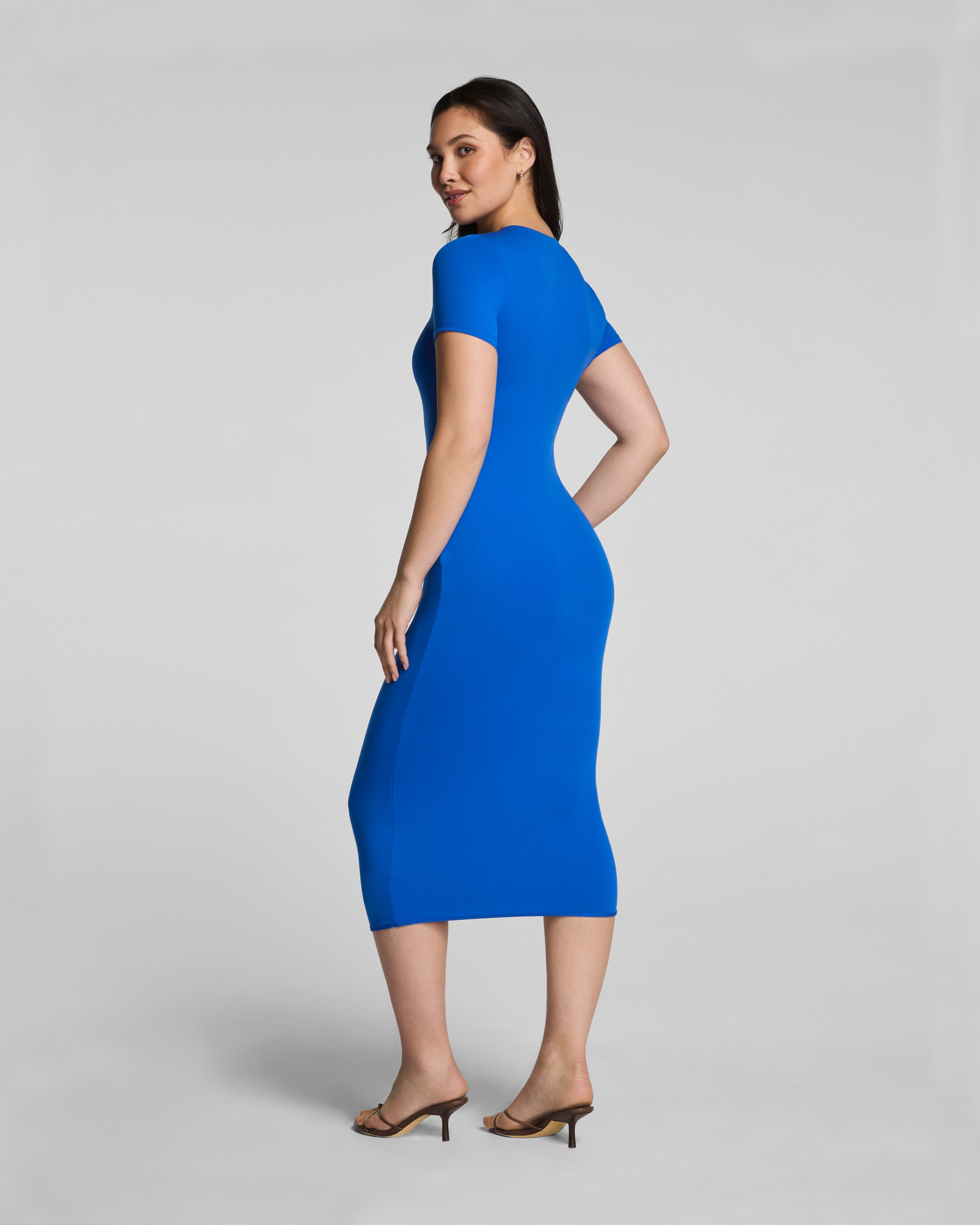 SPANXsmooth™ Jersey Crewneck Short Sleeve Midi Dress | Current