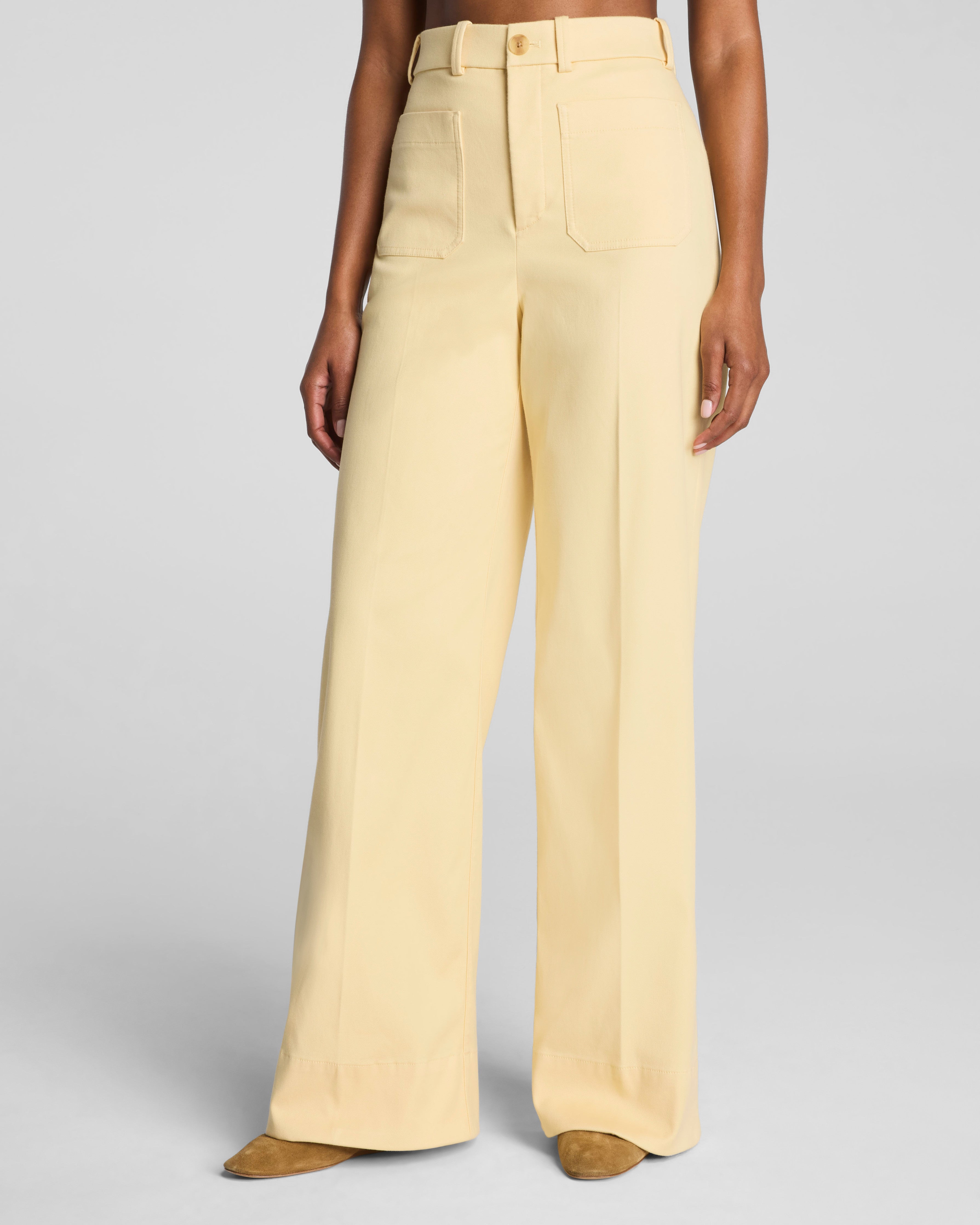 SPANXsupersmooth™ Stretch Twill Wide Leg Pant with Patch Pockets | Sunbeam