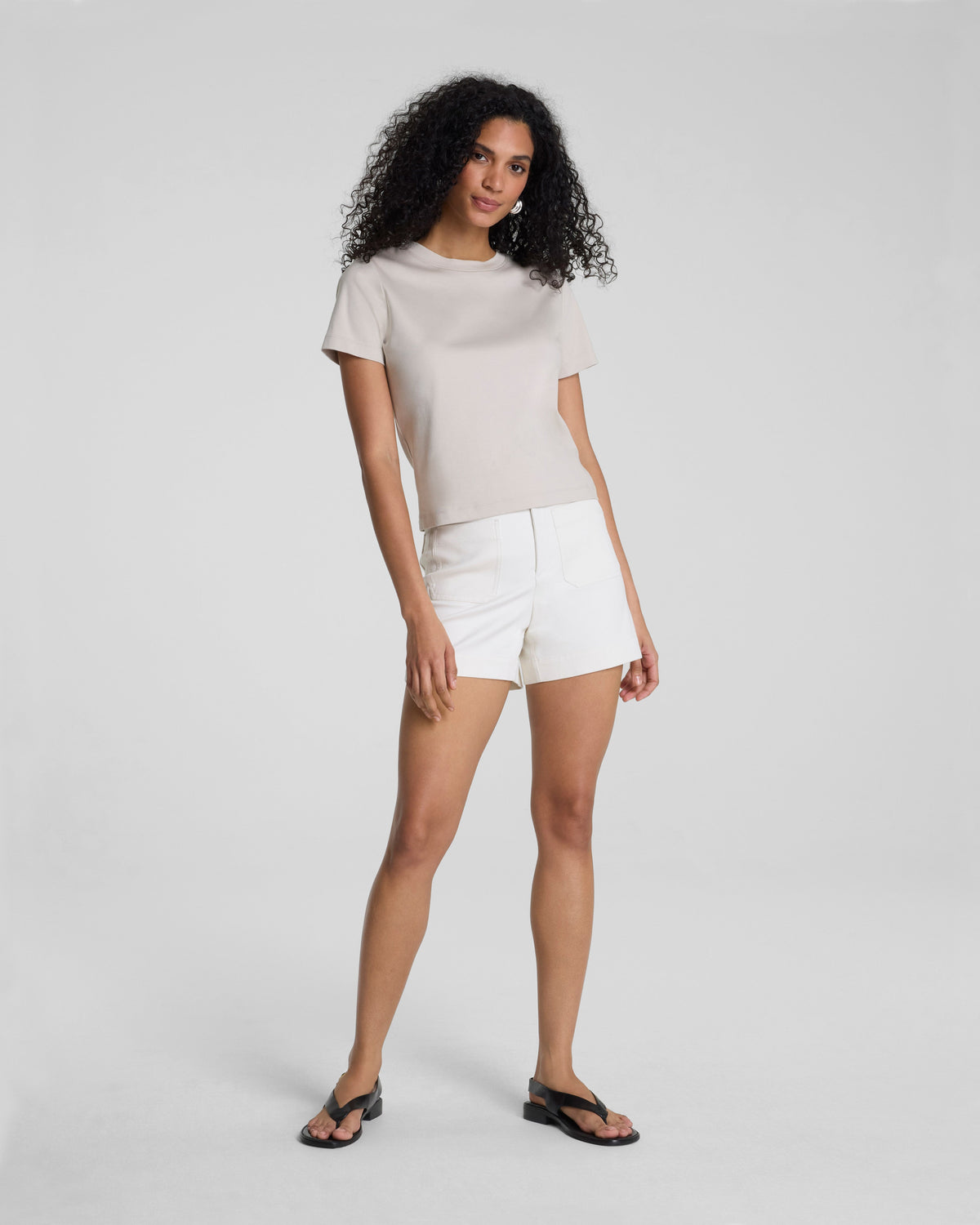 SPANXsupersmooth™ Stretch Twill Short with Patch Pockets, 5" | Ivory