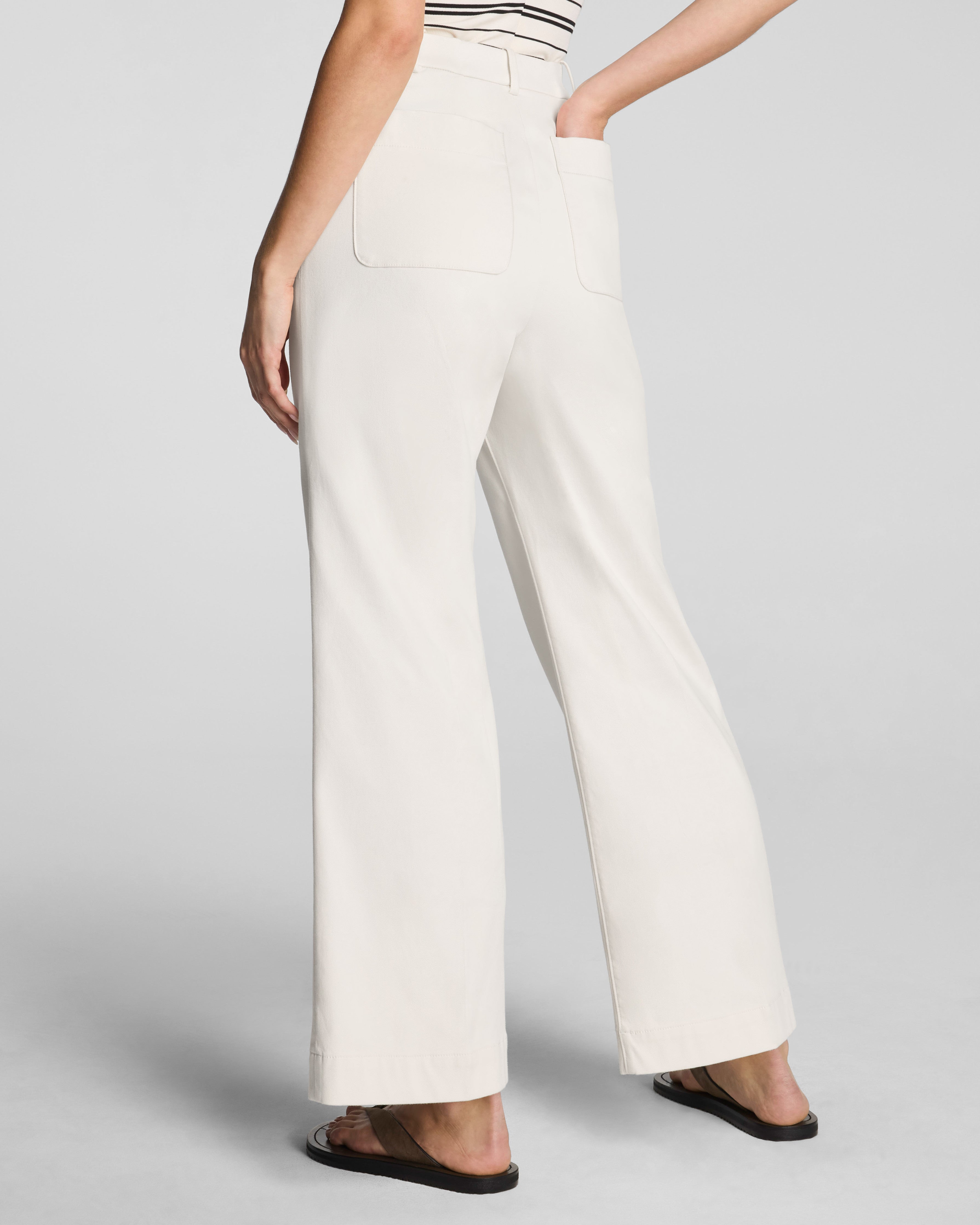 SPANXsupersmooth™ Stretch Twill Cropped Easy Flare Pant | Ivory