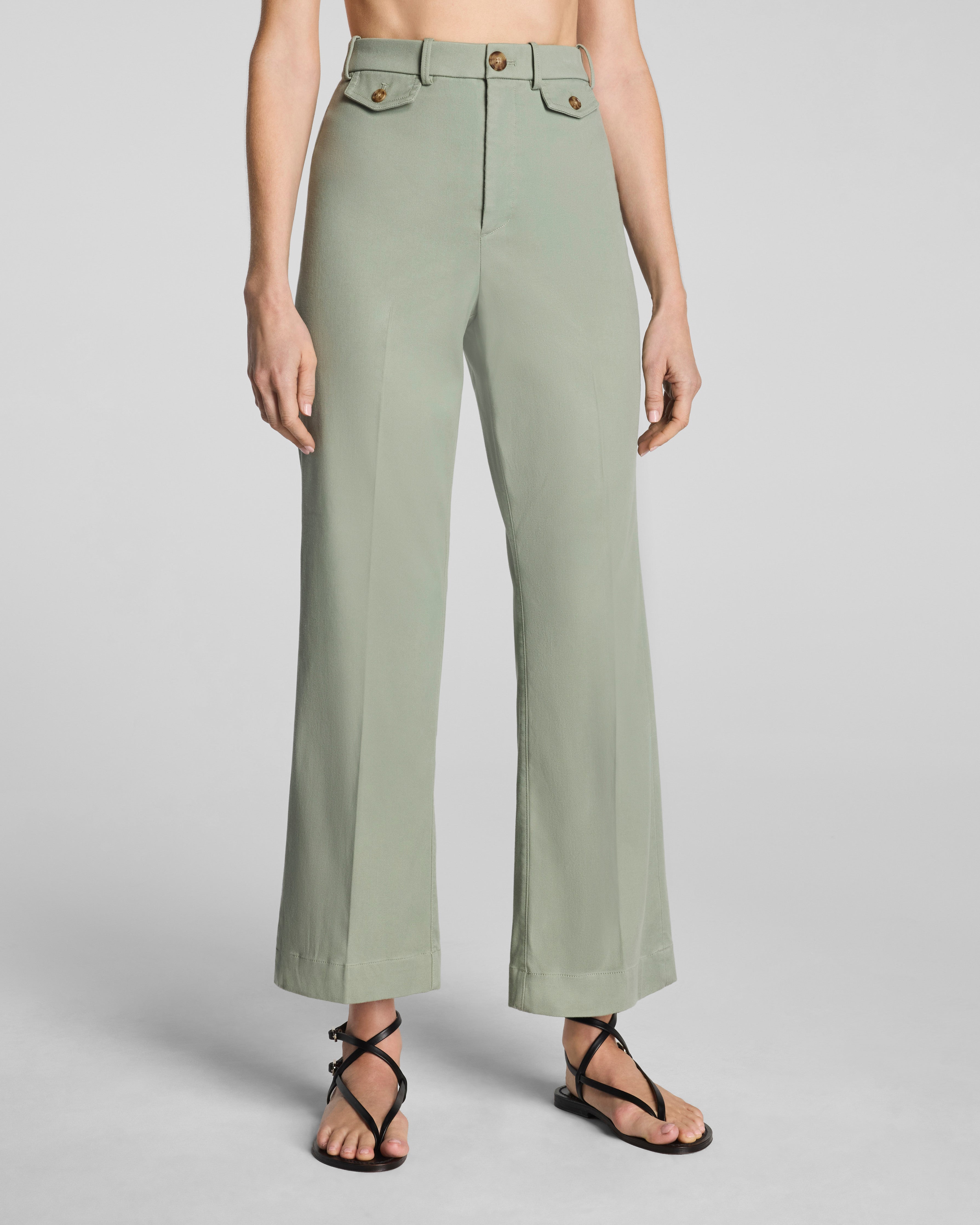 SPANXsupersmooth™ Stretch Twill Cropped Easy Flare Pant | Sage Brush