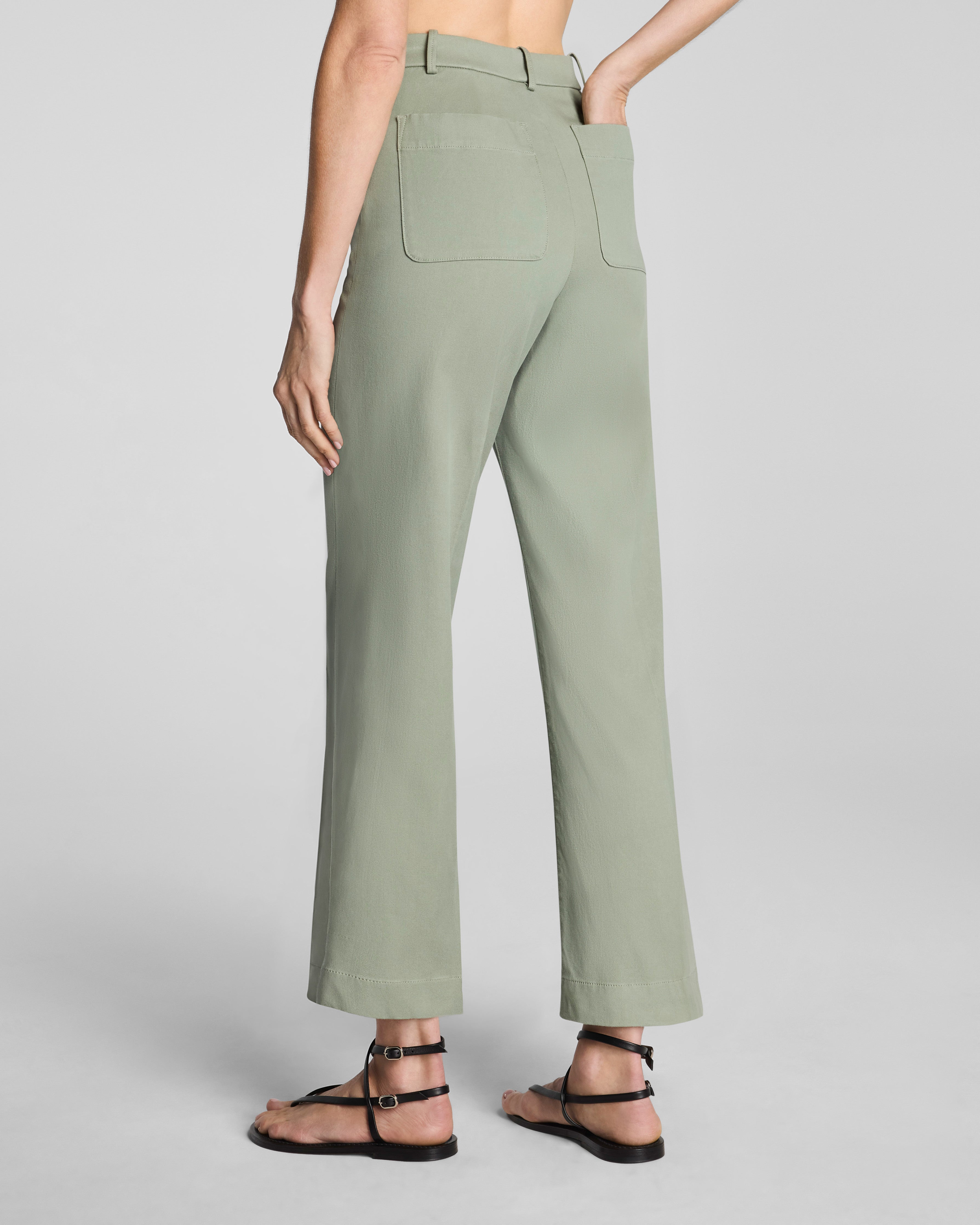 SPANXsupersmooth™ Stretch Twill Cropped Easy Flare Pant | Sage Brush