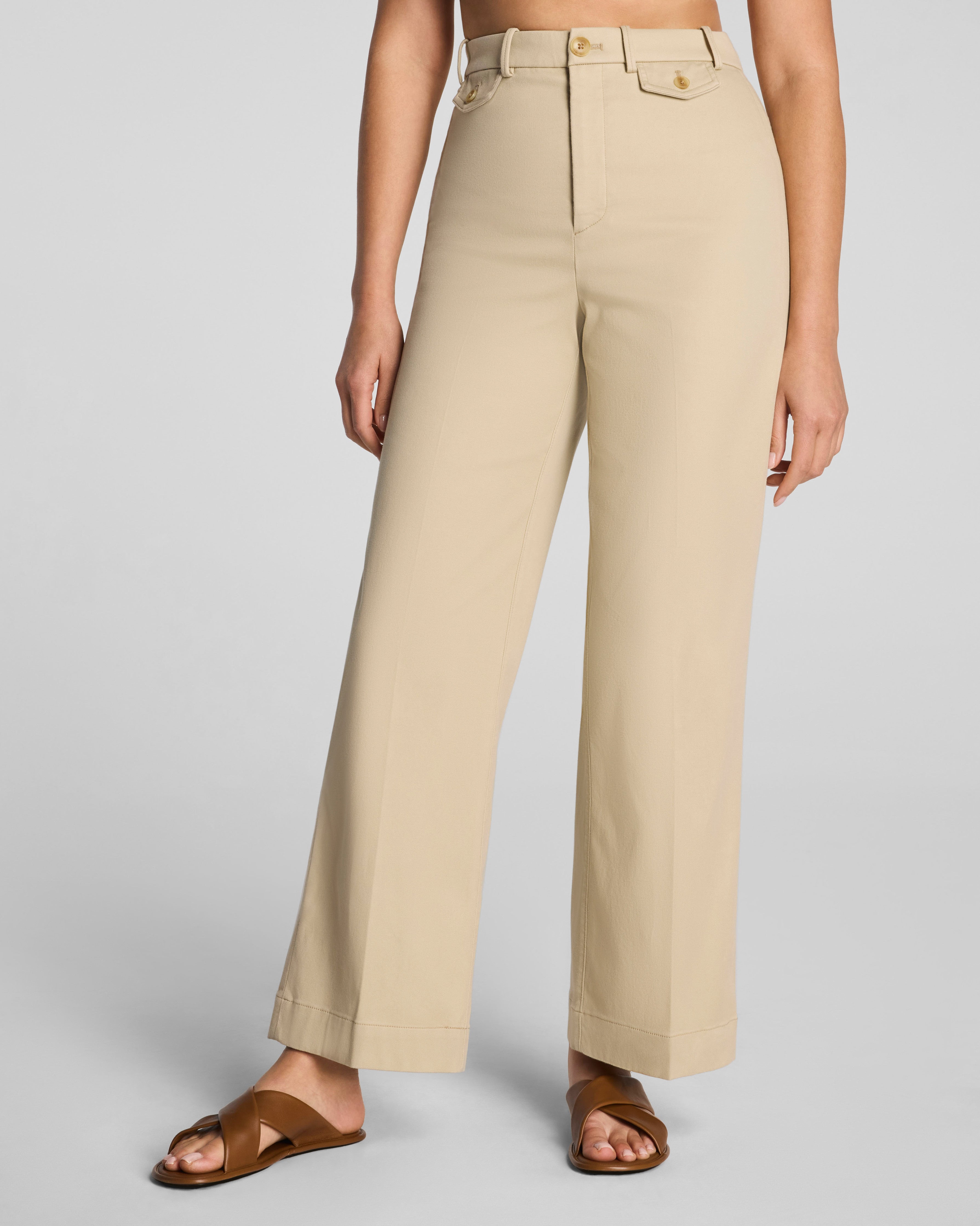 SPANXsupersmooth™ Stretch Twill Cropped Easy Flare Pant | Sandbar