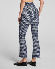 SPANXsupersmooth™ PerfectFit Ponte Kick Flare Pant with Pintuck | Timeless Navy Gingham
