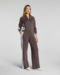 SPANX AirEssentials® Colorblock Track Pant | Dark Cacao Stripe