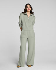 SPANX AirEssentials® French Rib Wide Leg Pant | Sage Brush