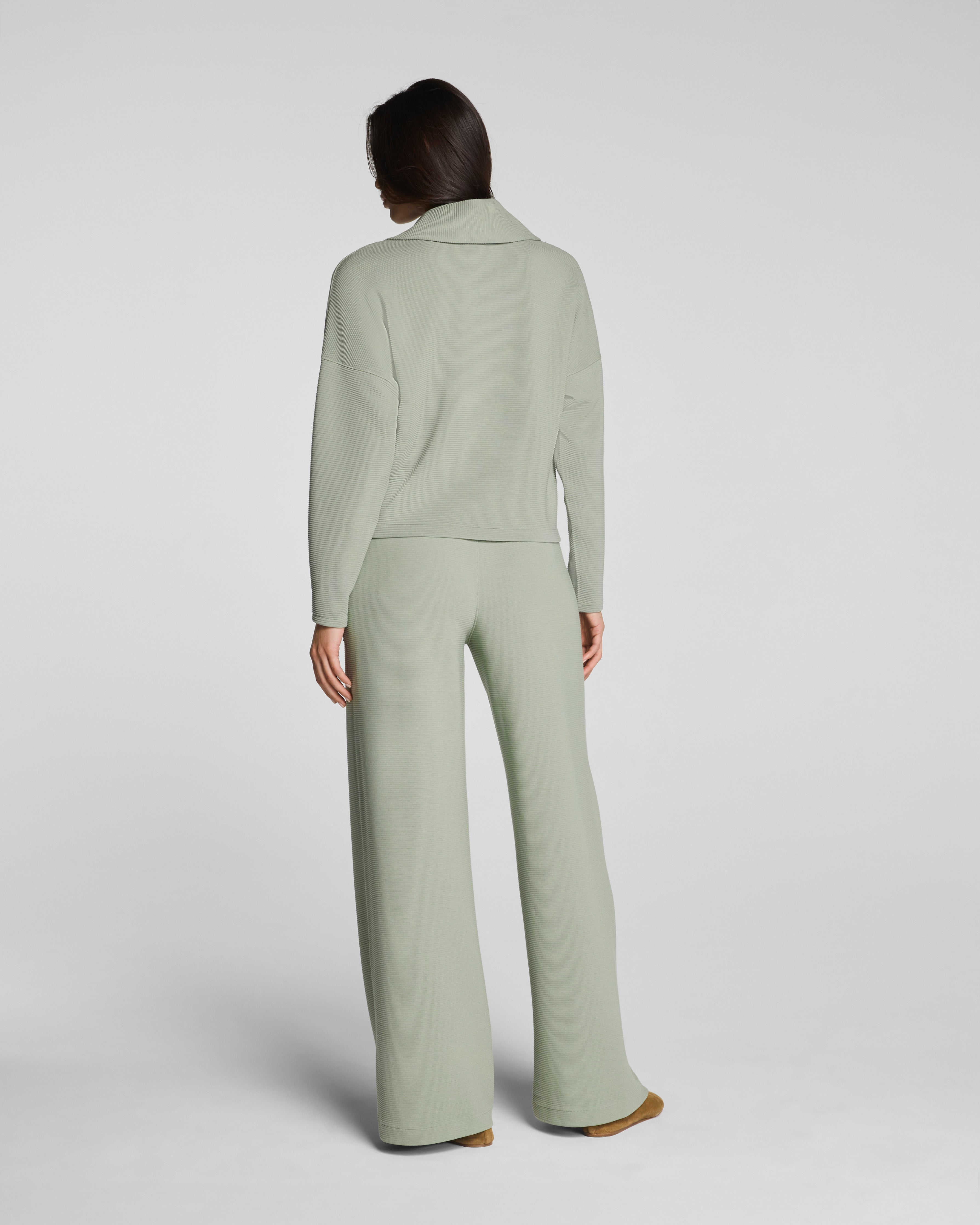 SPANX AirEssentials® French Rib Half Zip | Sage Brush