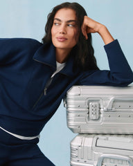SPANX AirEssentials® French Rib Half Zip | Timeless Navy