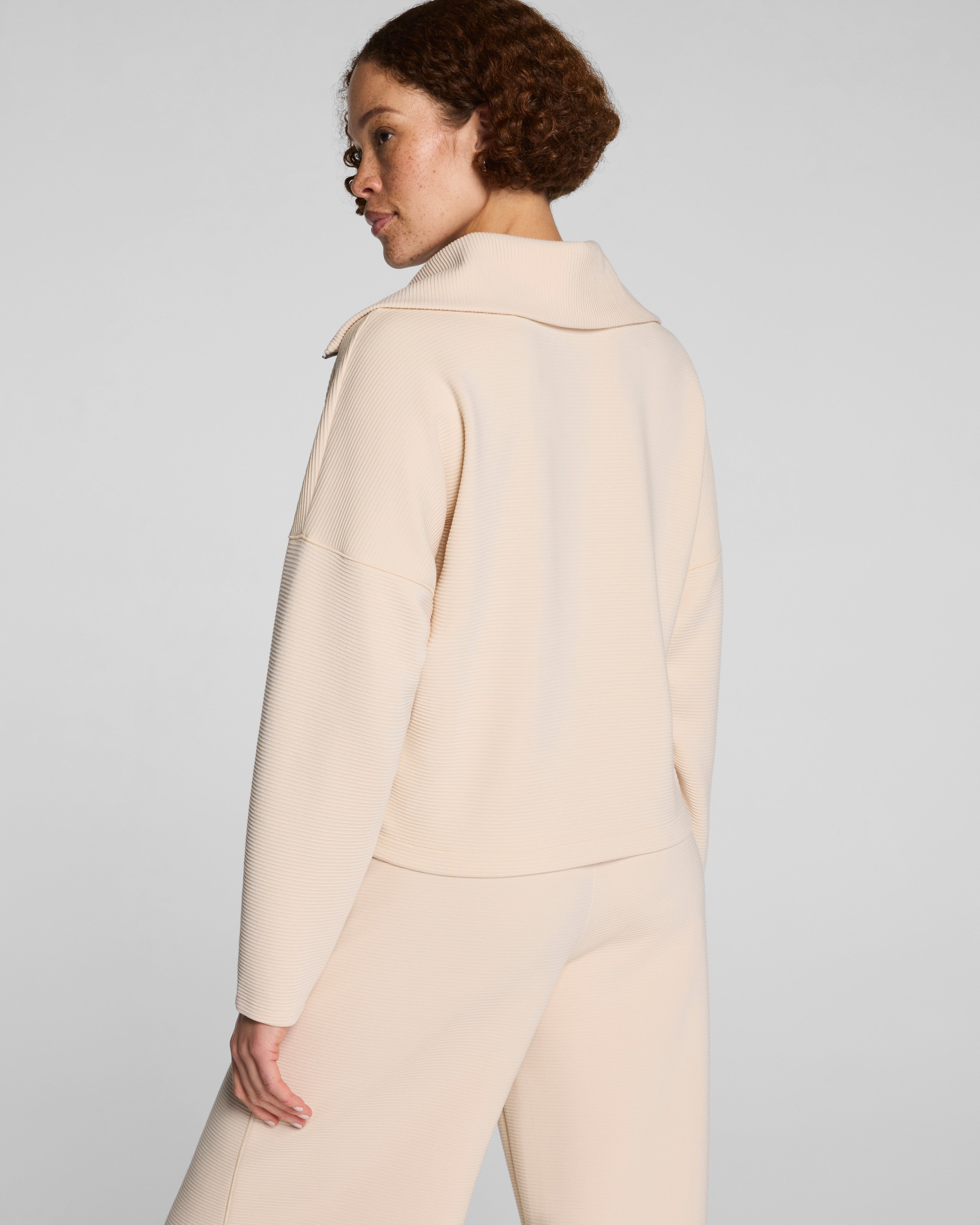 SPANX AirEssentials® French Rib Half Zip | Toasted Coconut