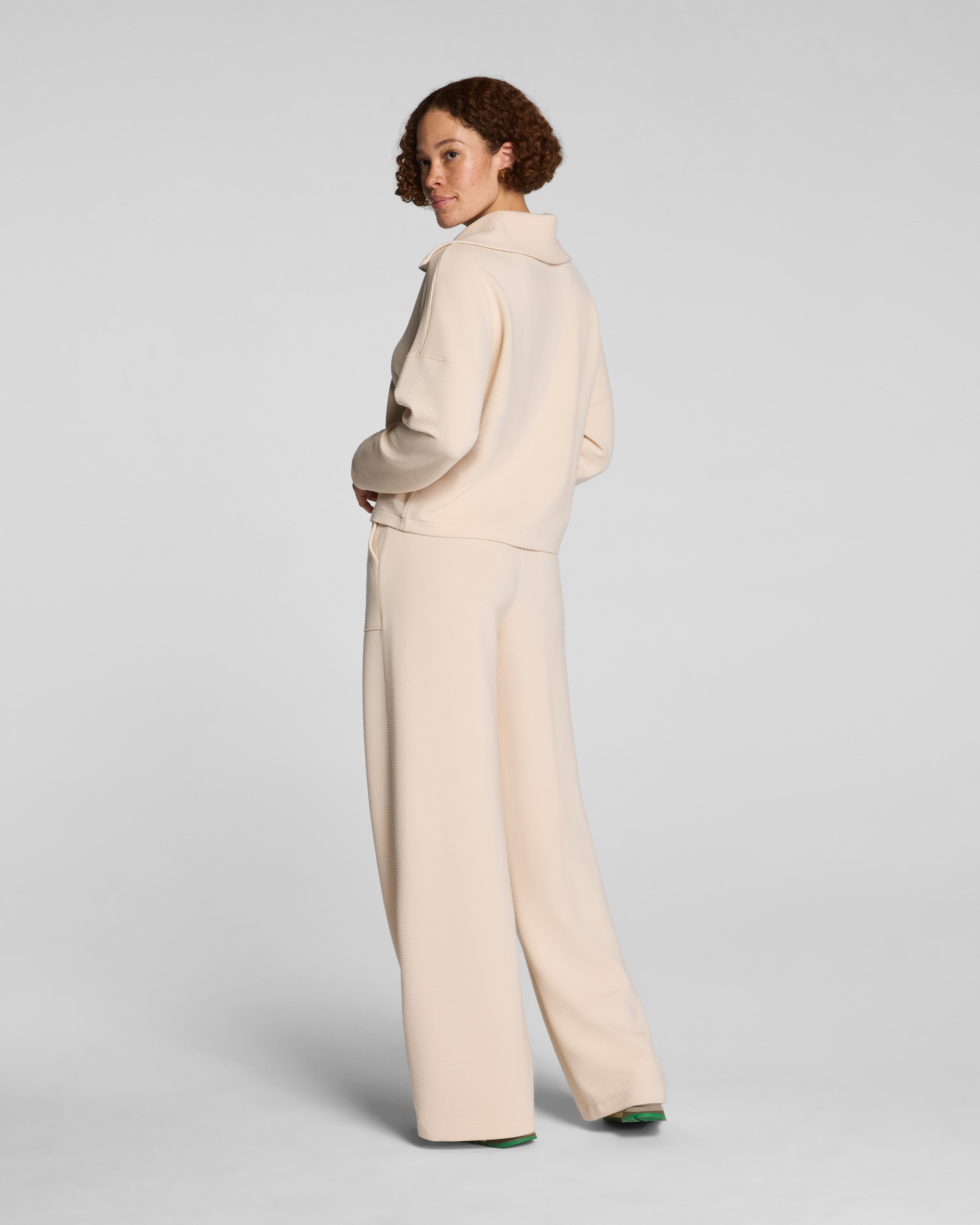 SPANX AirEssentials® French Rib Half Zip | Toasted Coconut