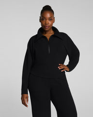 SPANX AirEssentials® French Rib Half Zip | Very Black