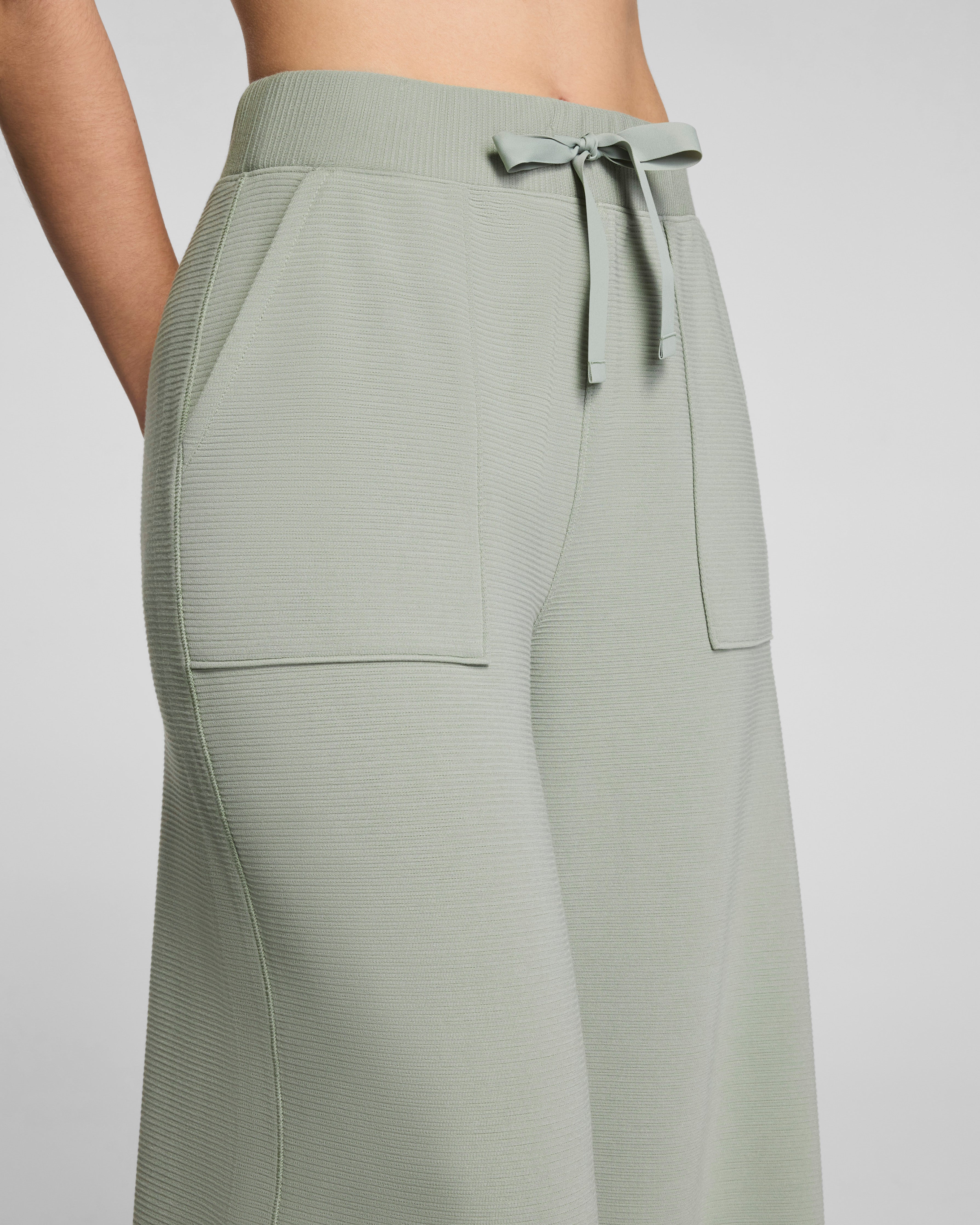 SPANX AirEssentials® French Rib Wide Leg Pant | Sage Brush