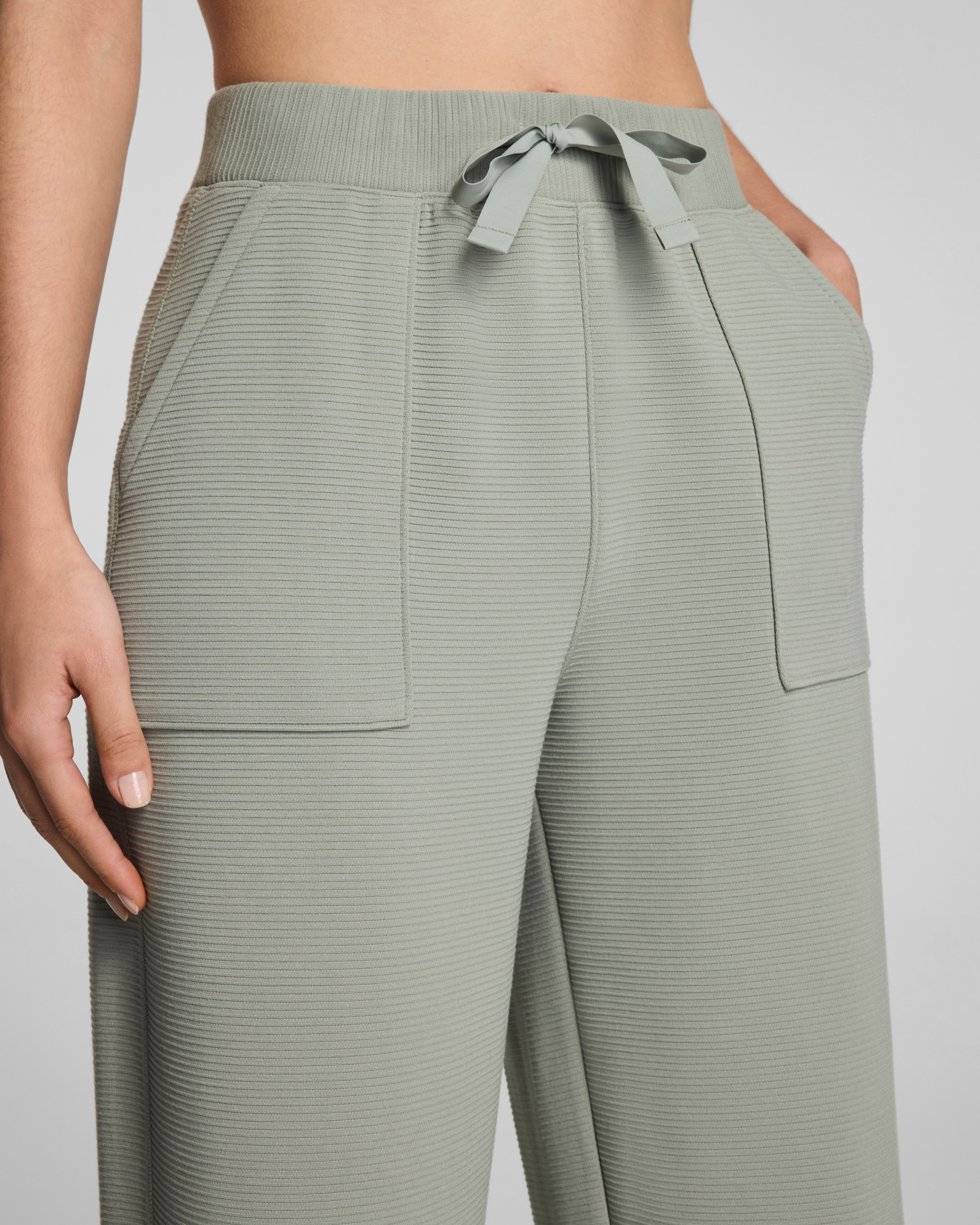 SPANX AirEssentials® French Rib Barrel Leg Pant | Sage Brush
