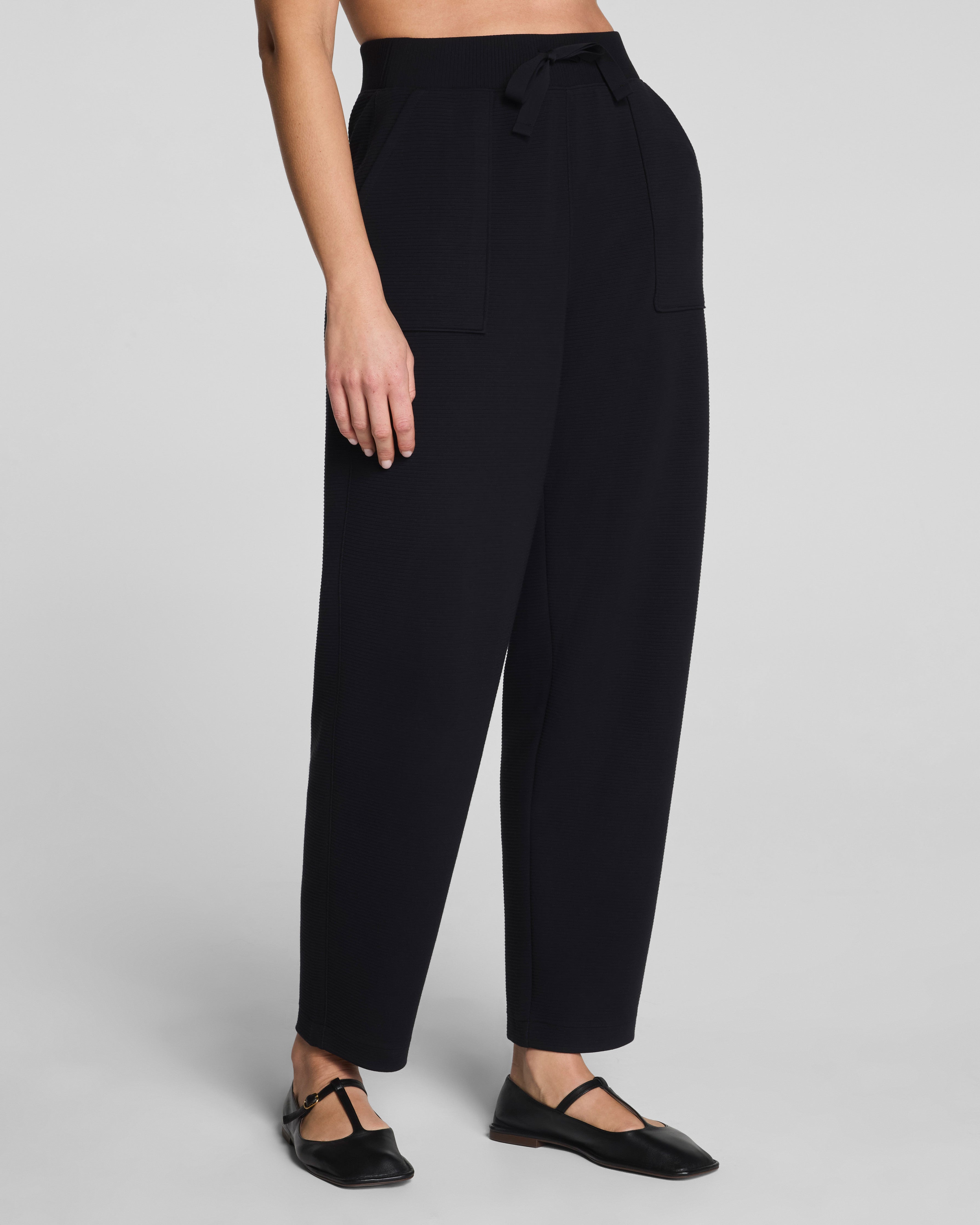 SPANX AirEssentials® French Rib Barrel Leg Pant | Very Black