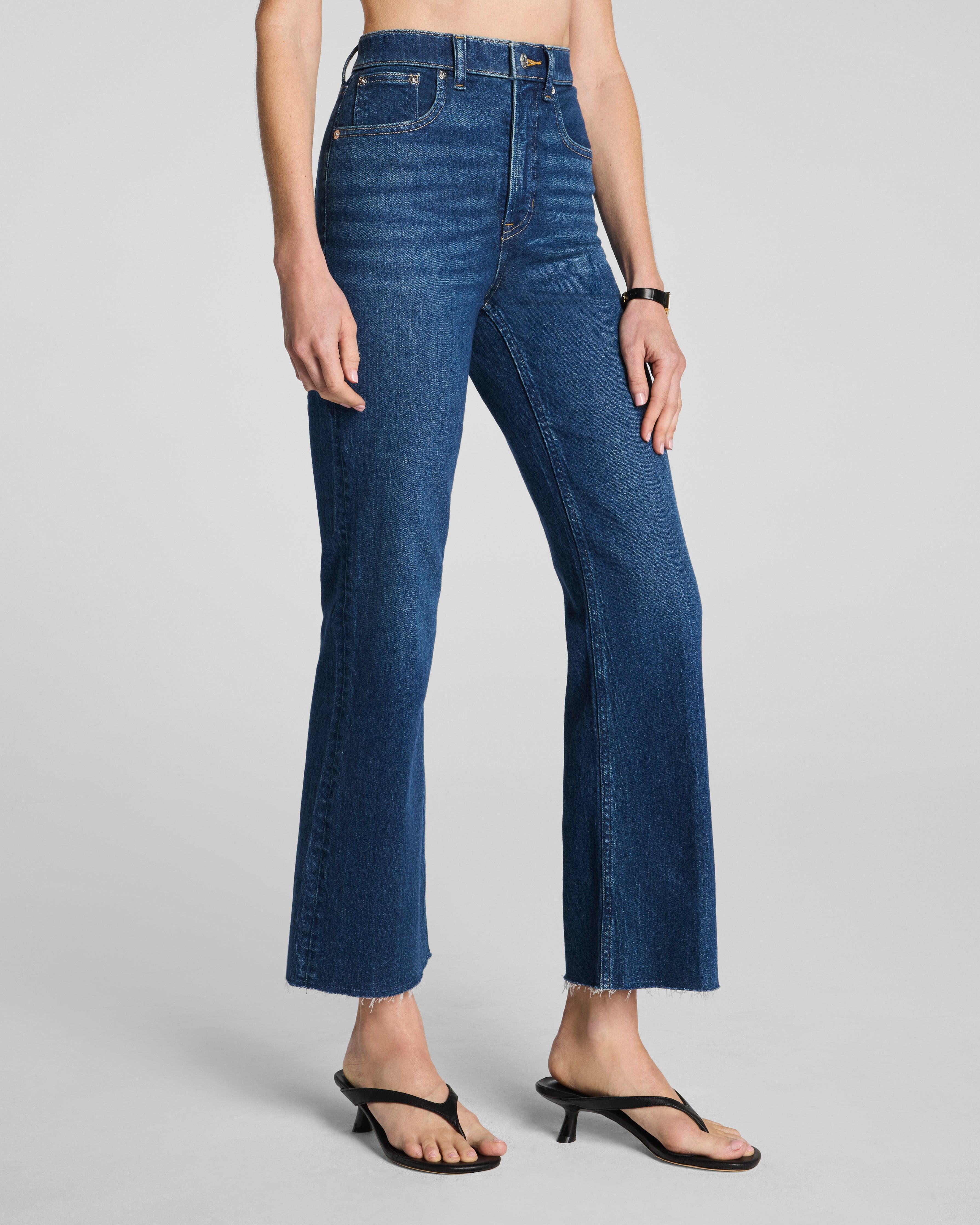 SPANXshape™ Authentic 360 Raw Hem Kick Flare Jeans | Adriatic Blue