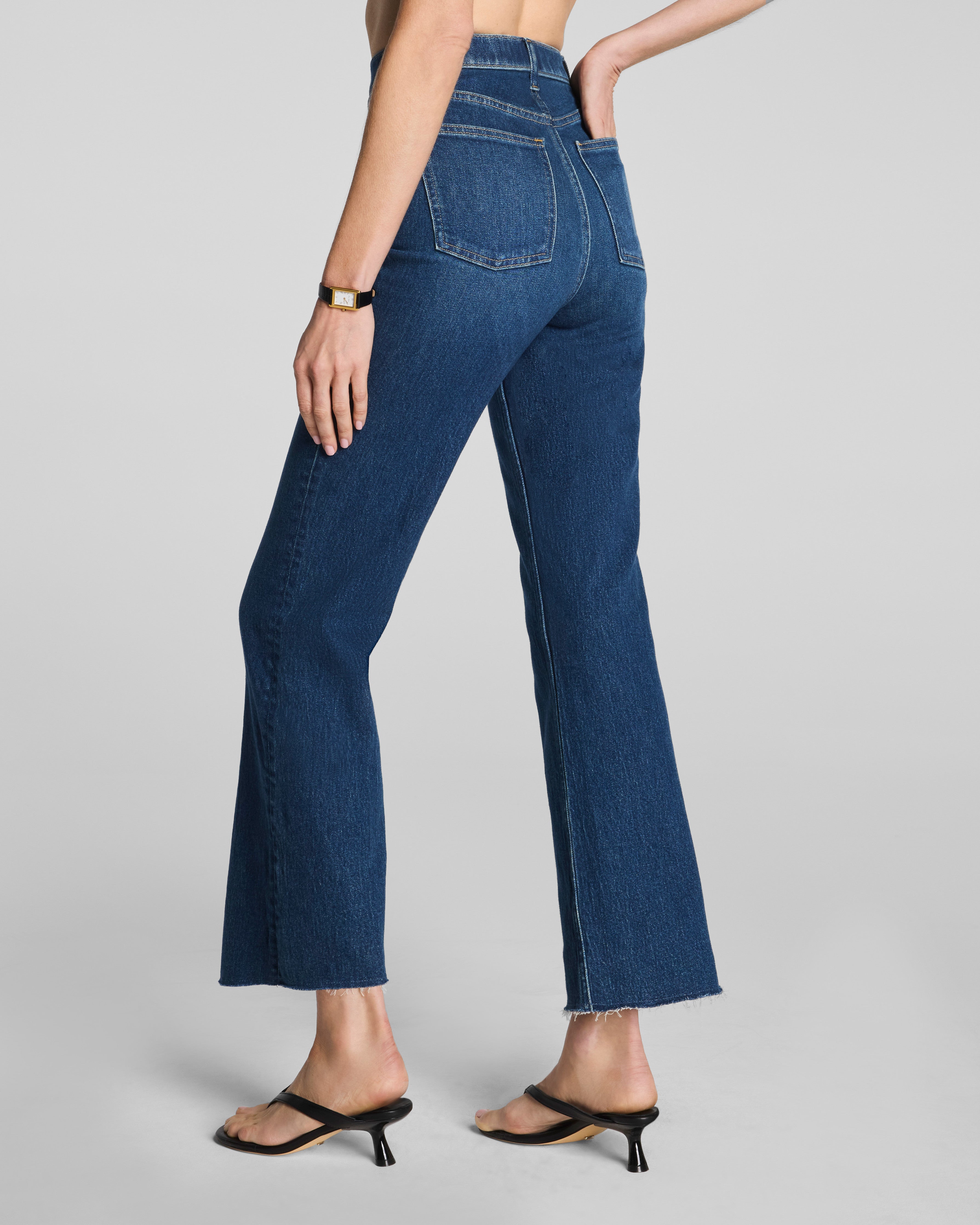 SPANXshape™ Authentic 360 Raw Hem Kick Flare Jeans | Adriatic Blue