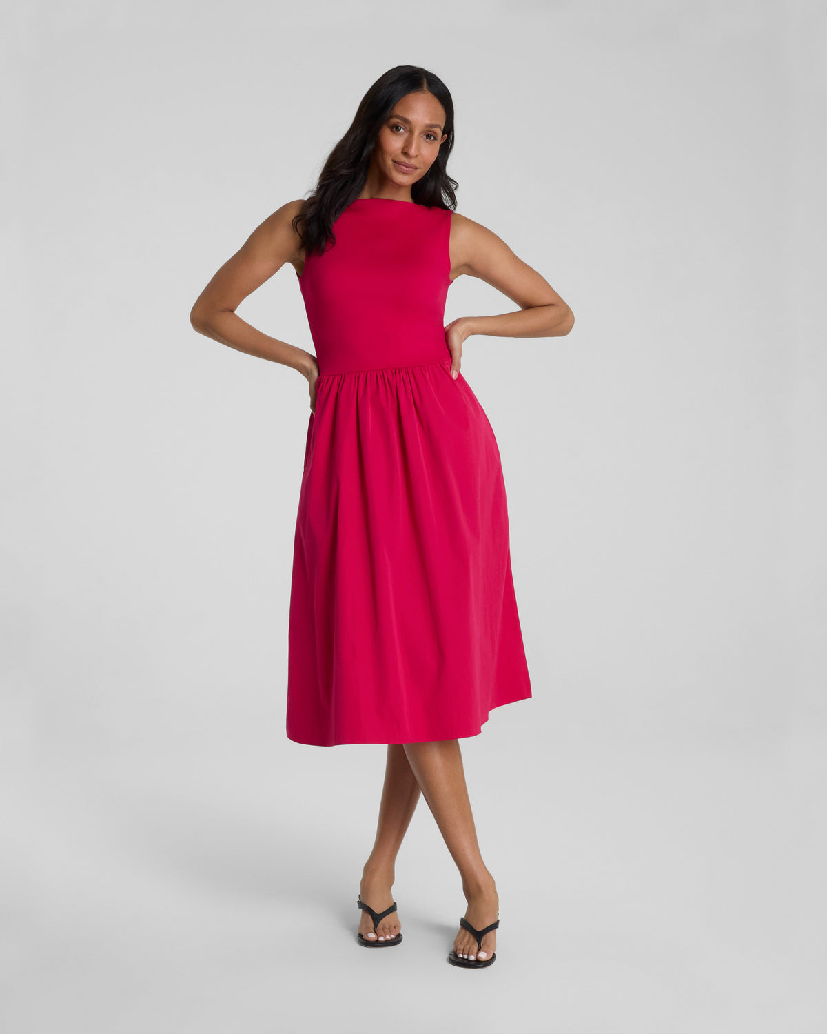 SPANXsmooth™ Jersey High Neck Midi Dress | Fuchsia