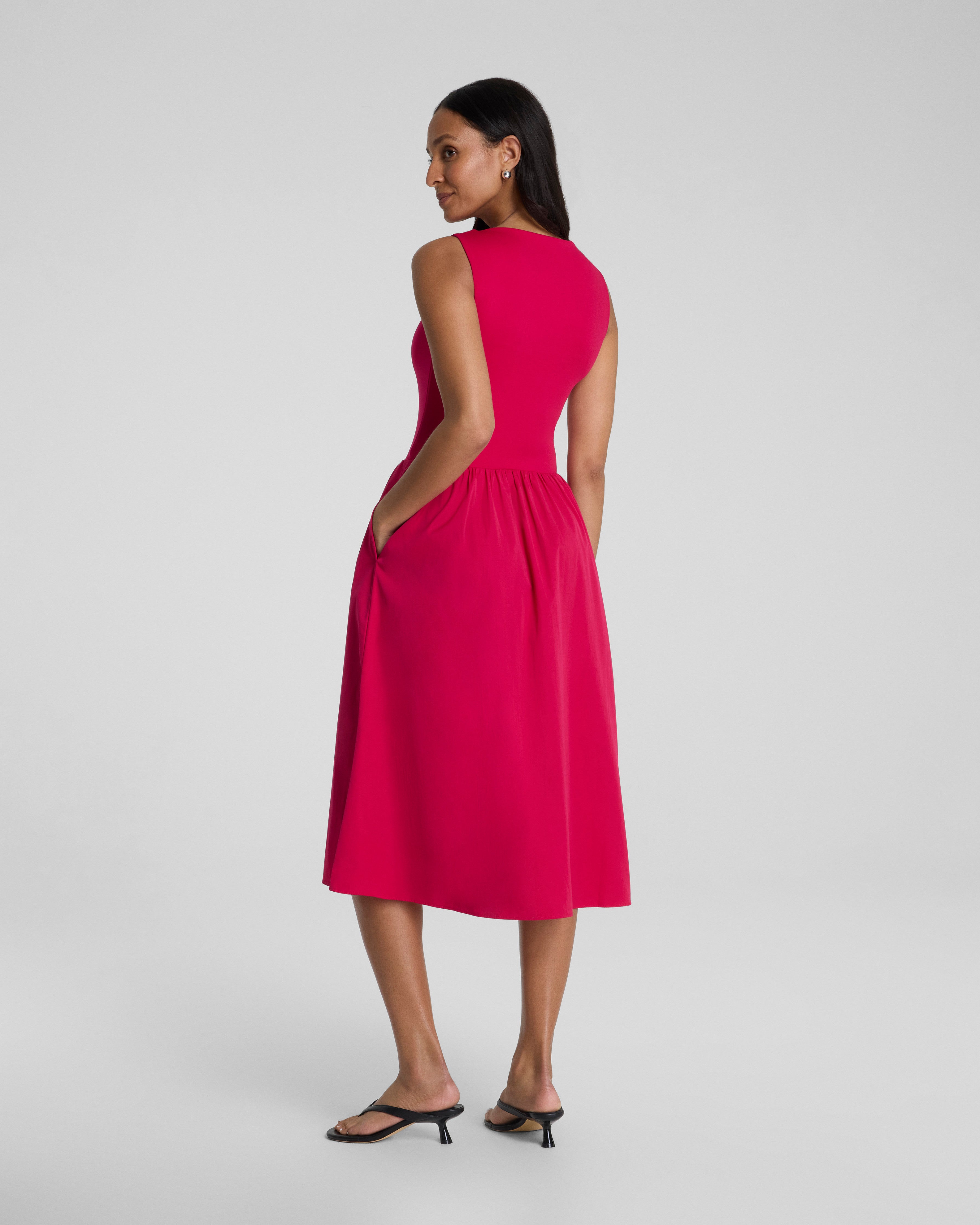 SPANXsmooth™ Jersey High Neck Midi Dress | Fuchsia