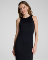 SPANXsmooth™ Jersey High Neck Ruched Midi Dress | Classic Black
