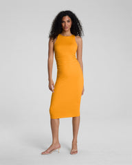 SPANXsmooth™ Jersey High Neck Ruched Midi Dress