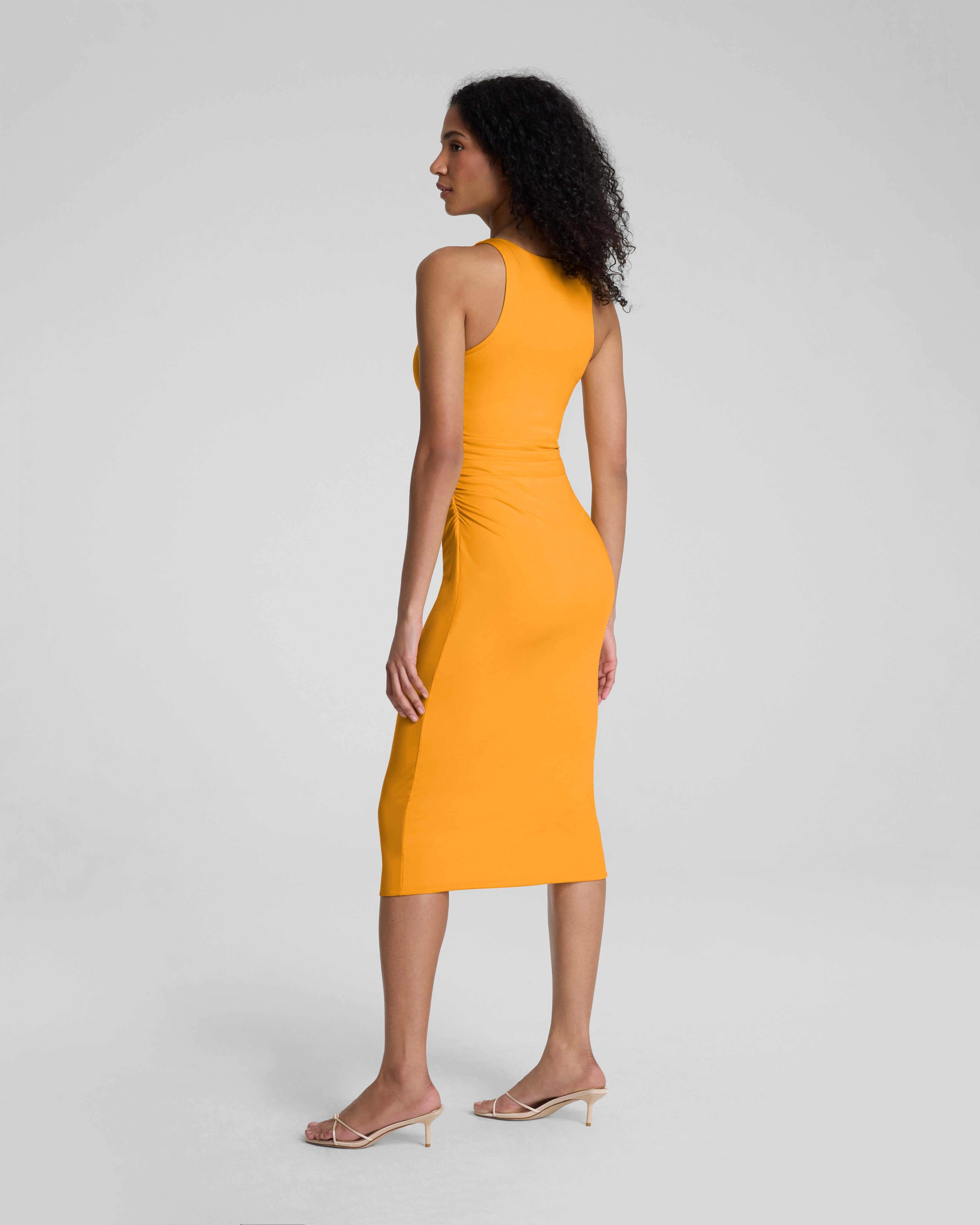 SPANXsmooth™ Jersey High Neck Ruched Midi Dress | Marigold