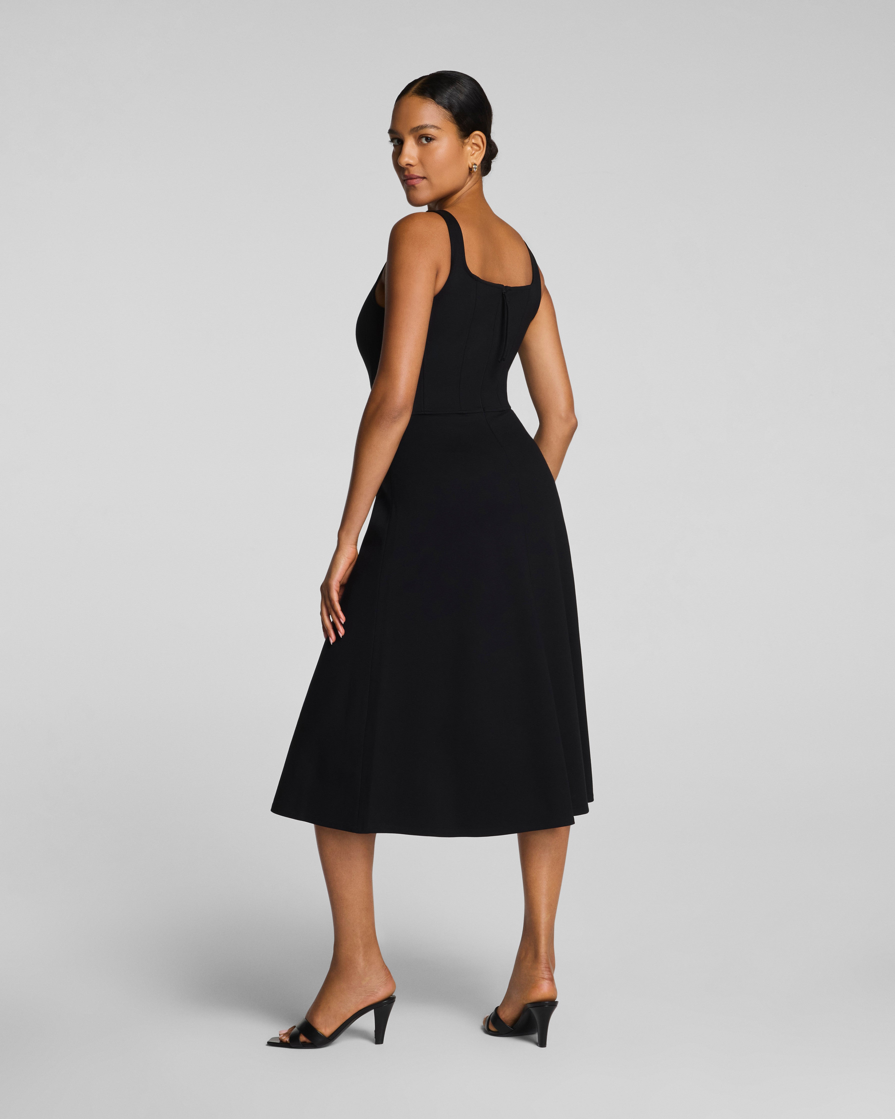 SPANXshape™ Ponte Fit and Flare Midi Dress | Classic Black