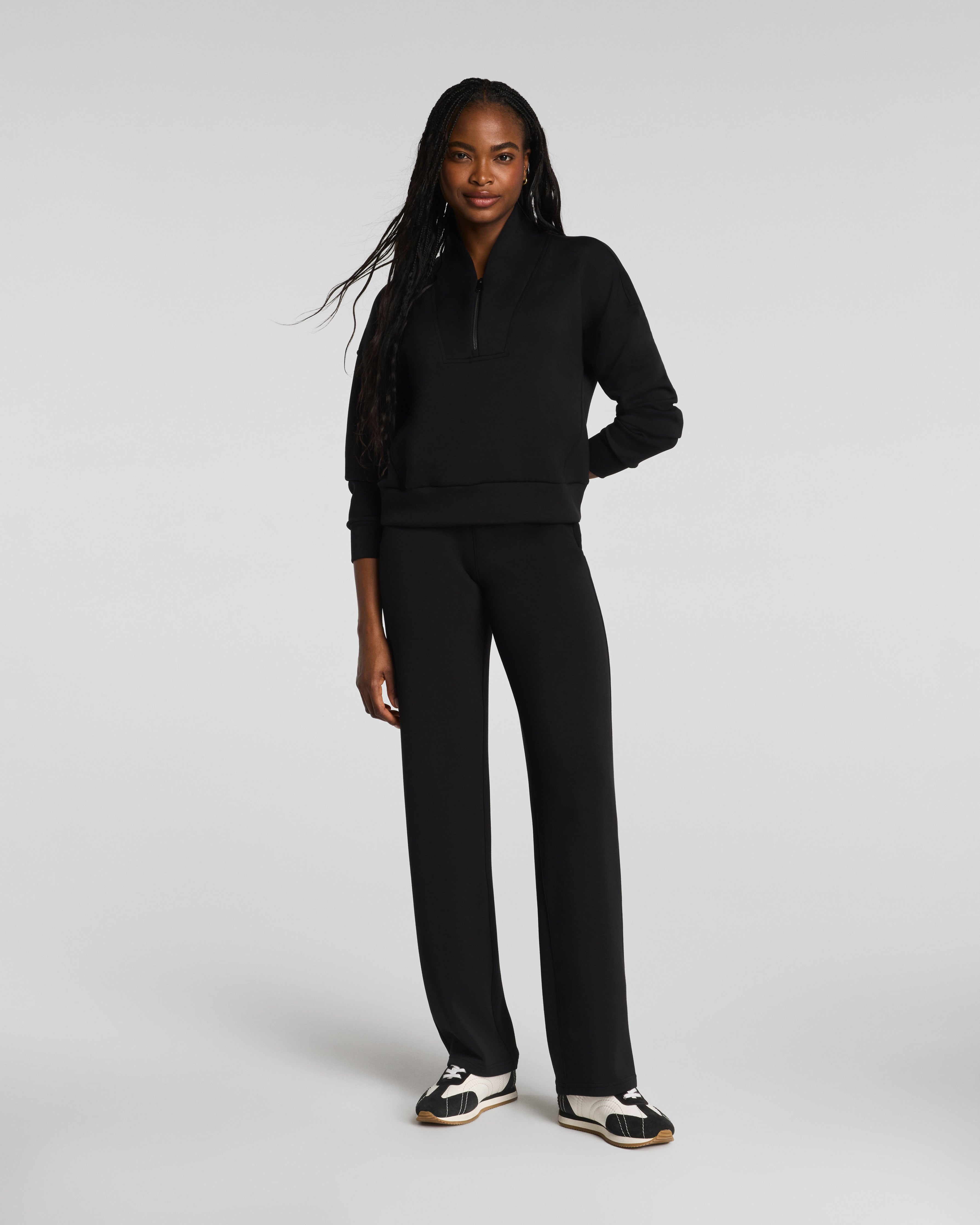SPANX AirEssentials® Shawl Collar Half Zip | Very Black