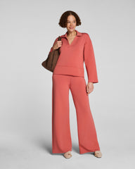 SPANX AirEssentials® Long Sleeve Polo Top | Clay
