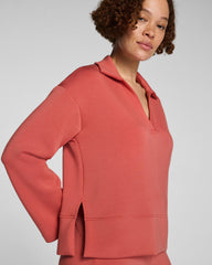 SPANX AirEssentials® Long Sleeve Polo Top | Clay