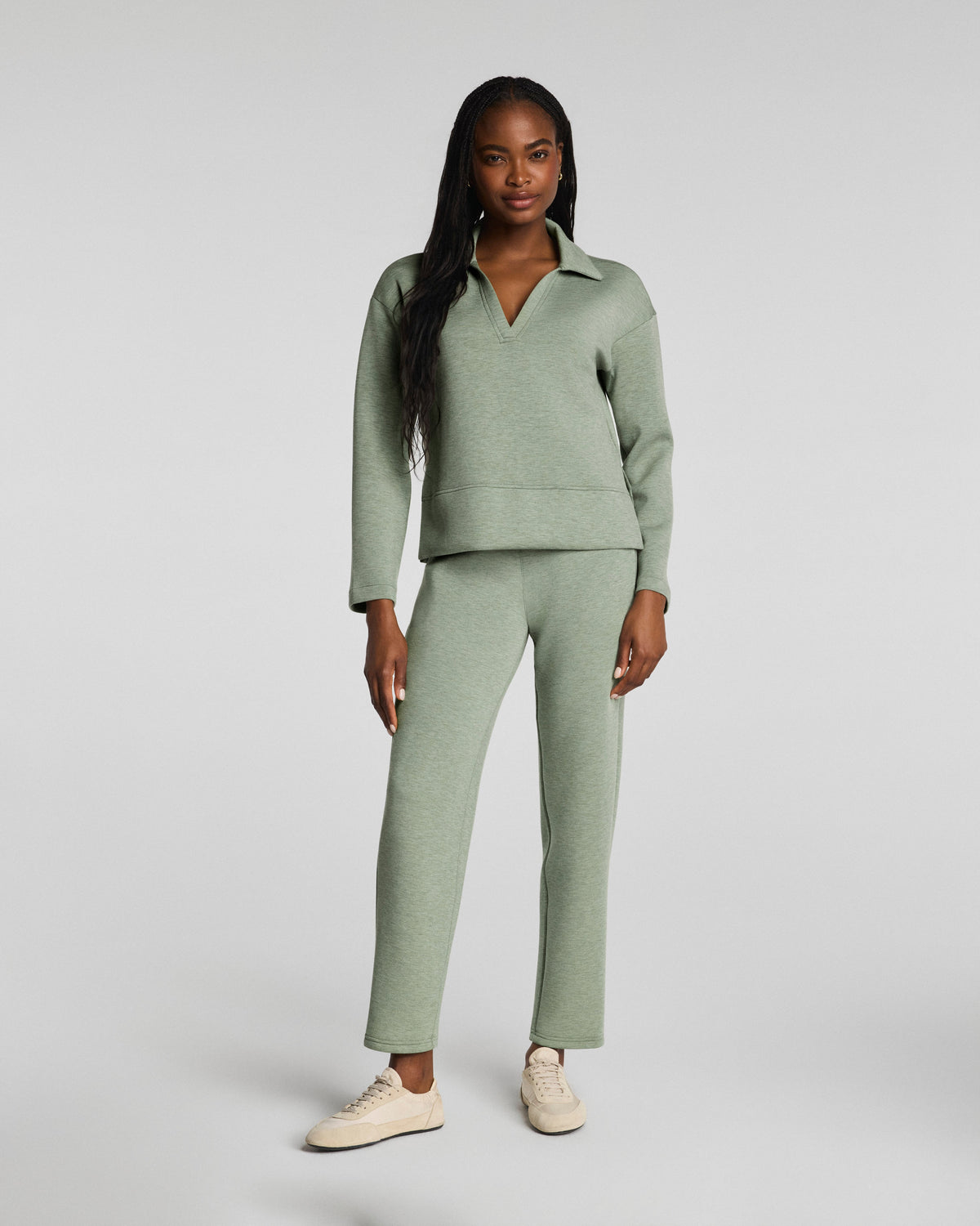 SPANX AirEssentials® Slim Straight Pant | Sage Brush Heather
