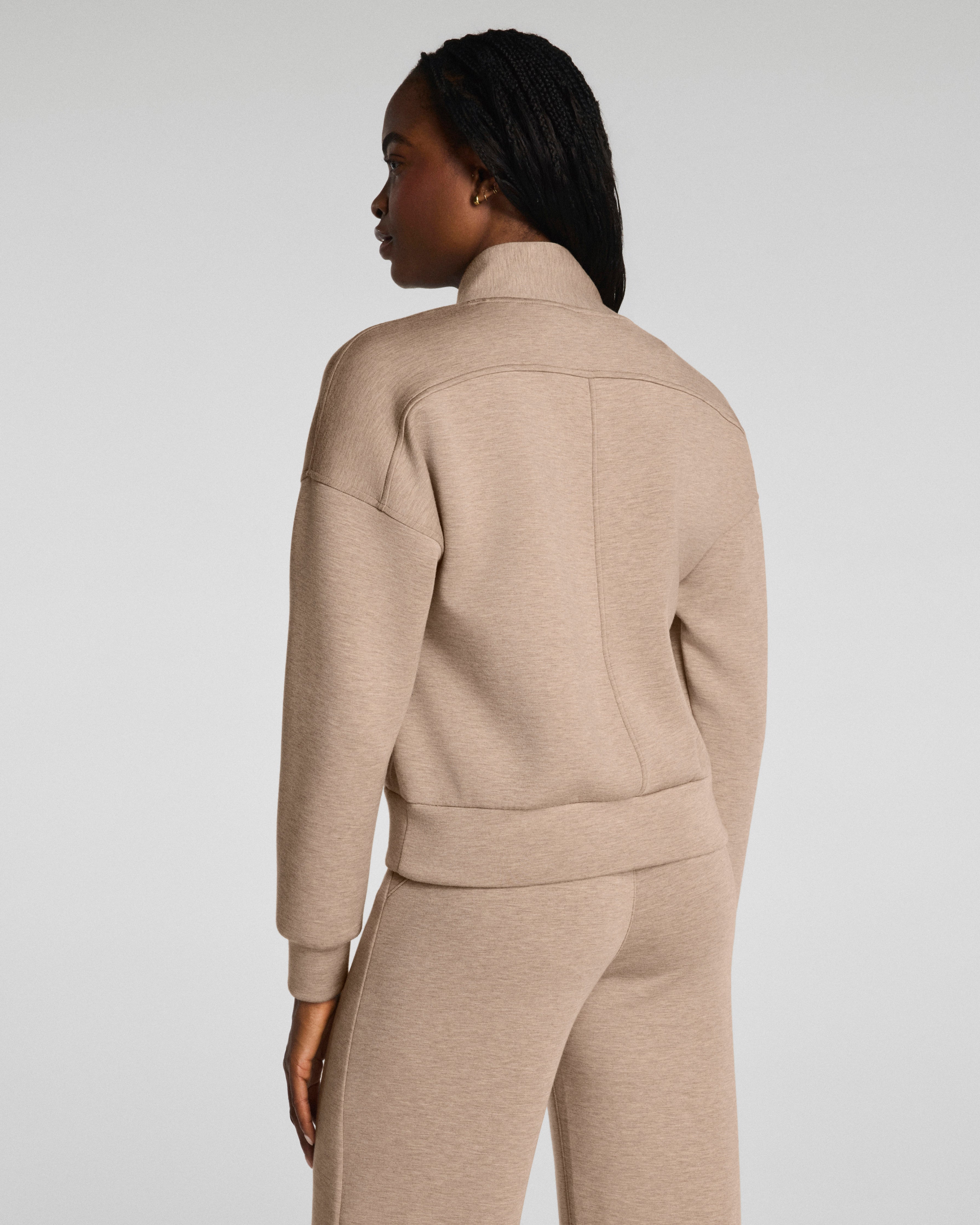 SPANX AirEssentials® Shawl Collar Half Zip | Dune Heather