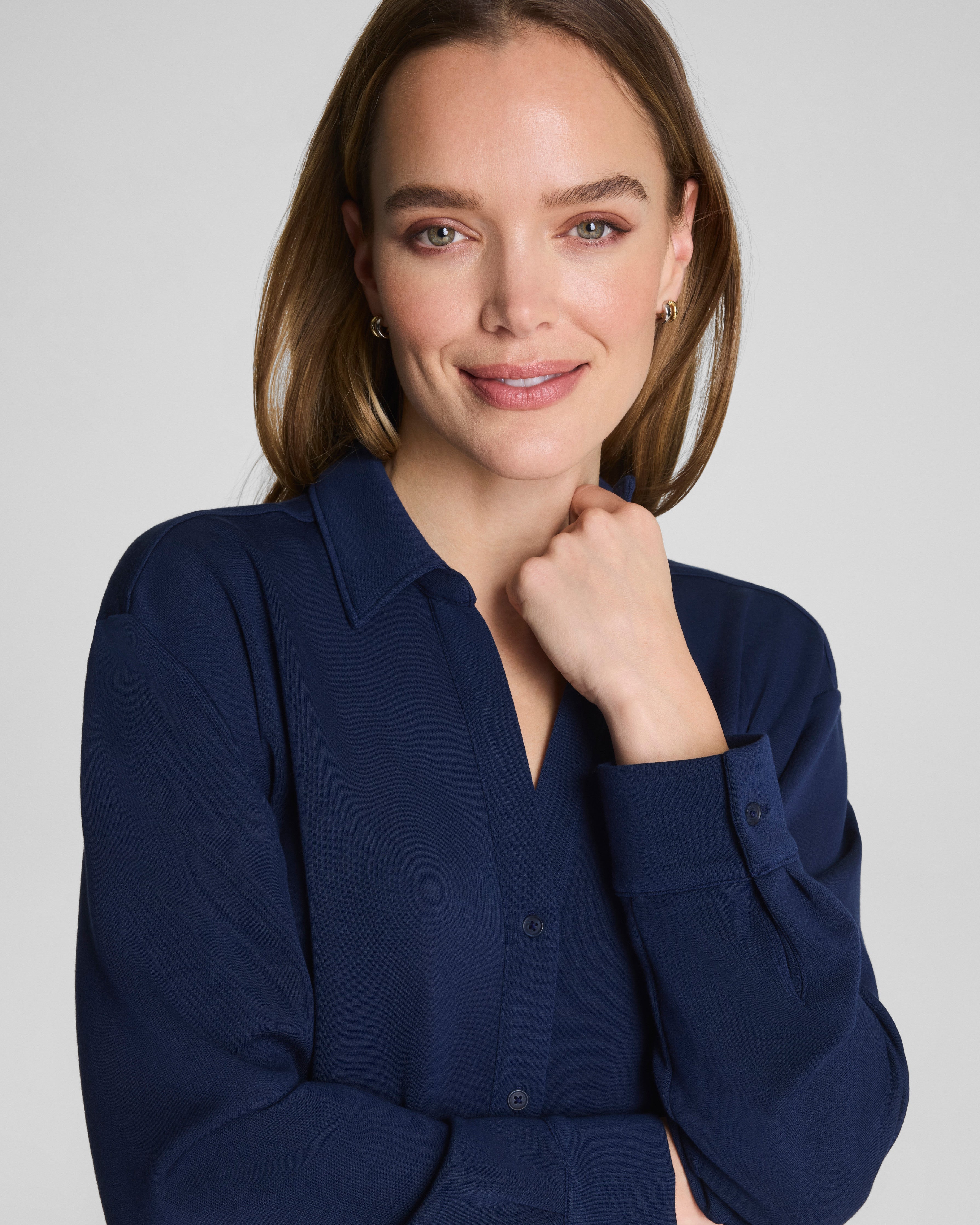 SPANX® AirEssentials® Oversized Button Down  | Timeless Navy