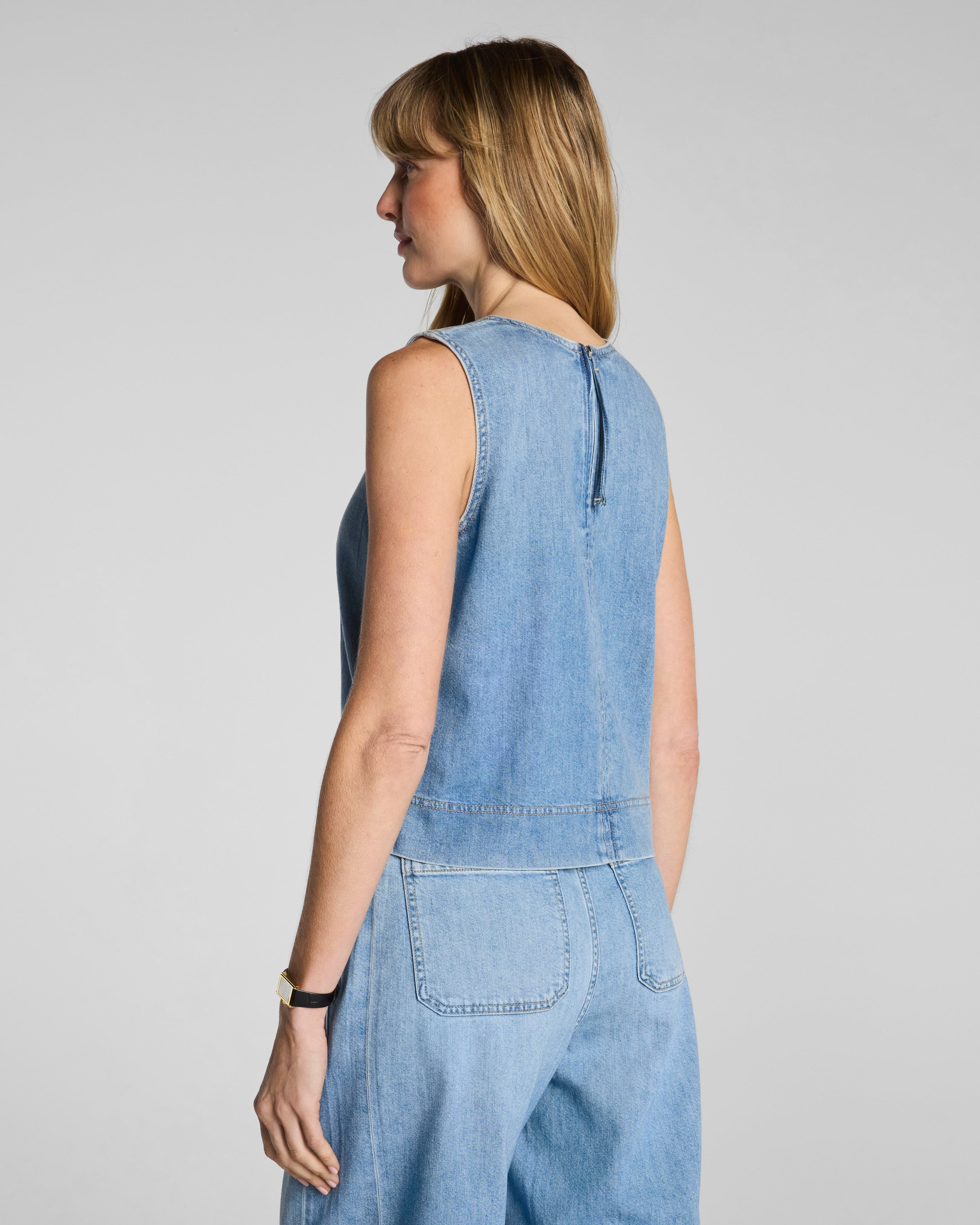 SPANX® Lightweight Denim Shell Tank | Seaside Blue