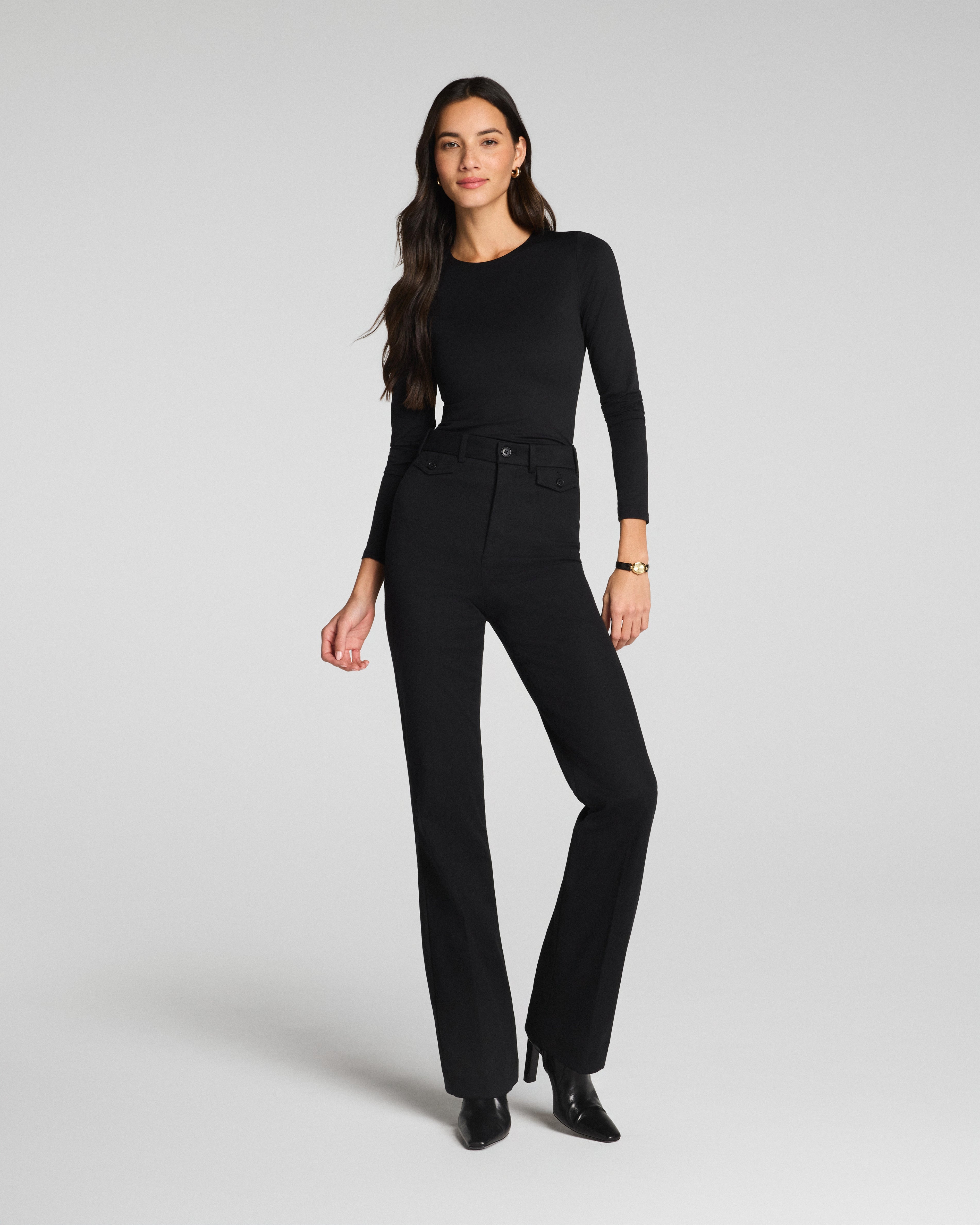 SPANXsupersmooth™ Stretch Twill Easy Flare Pant | Classic Black