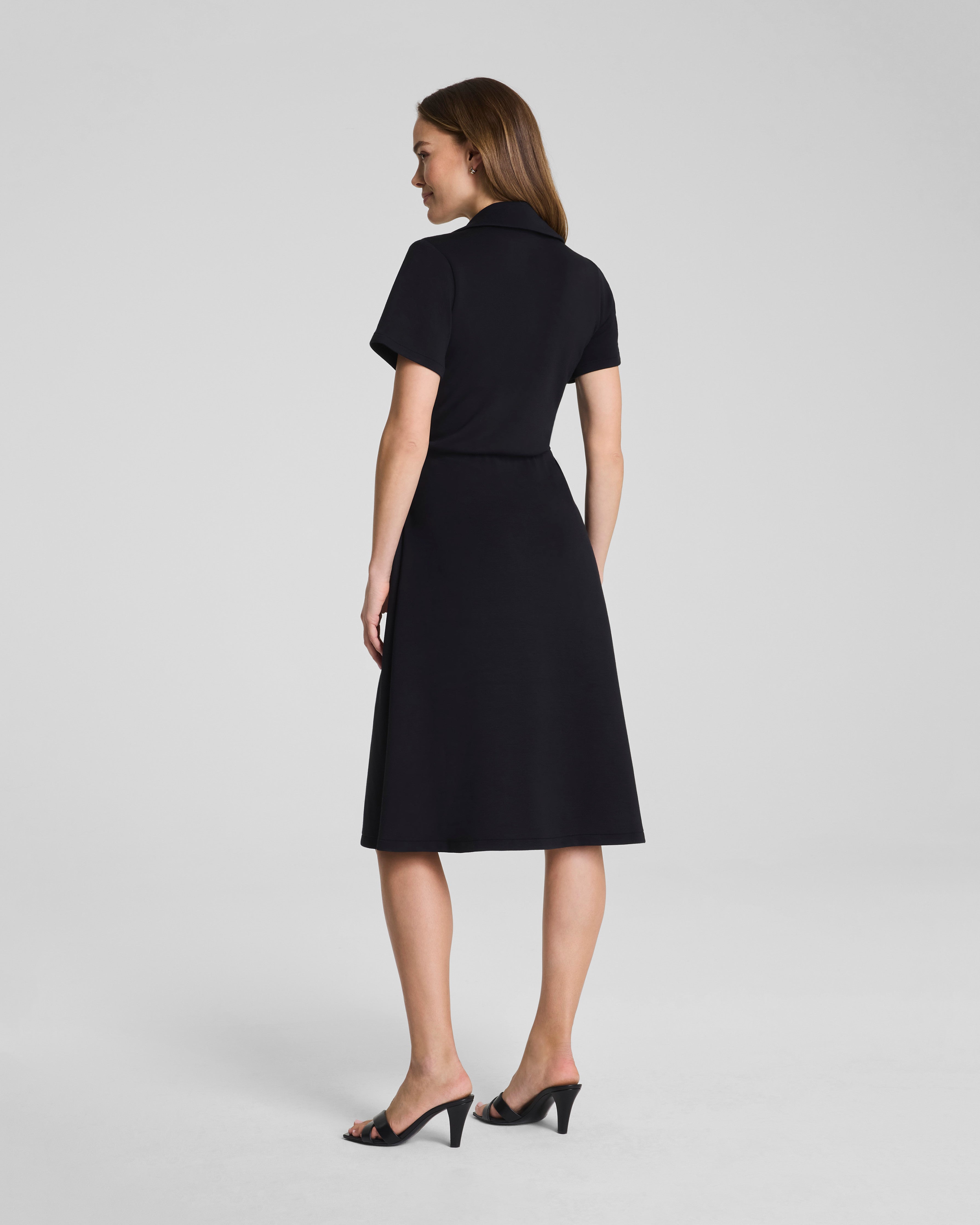 SPANX AirEssentials® Collared Tie-Waist Midi Dress | Very Black