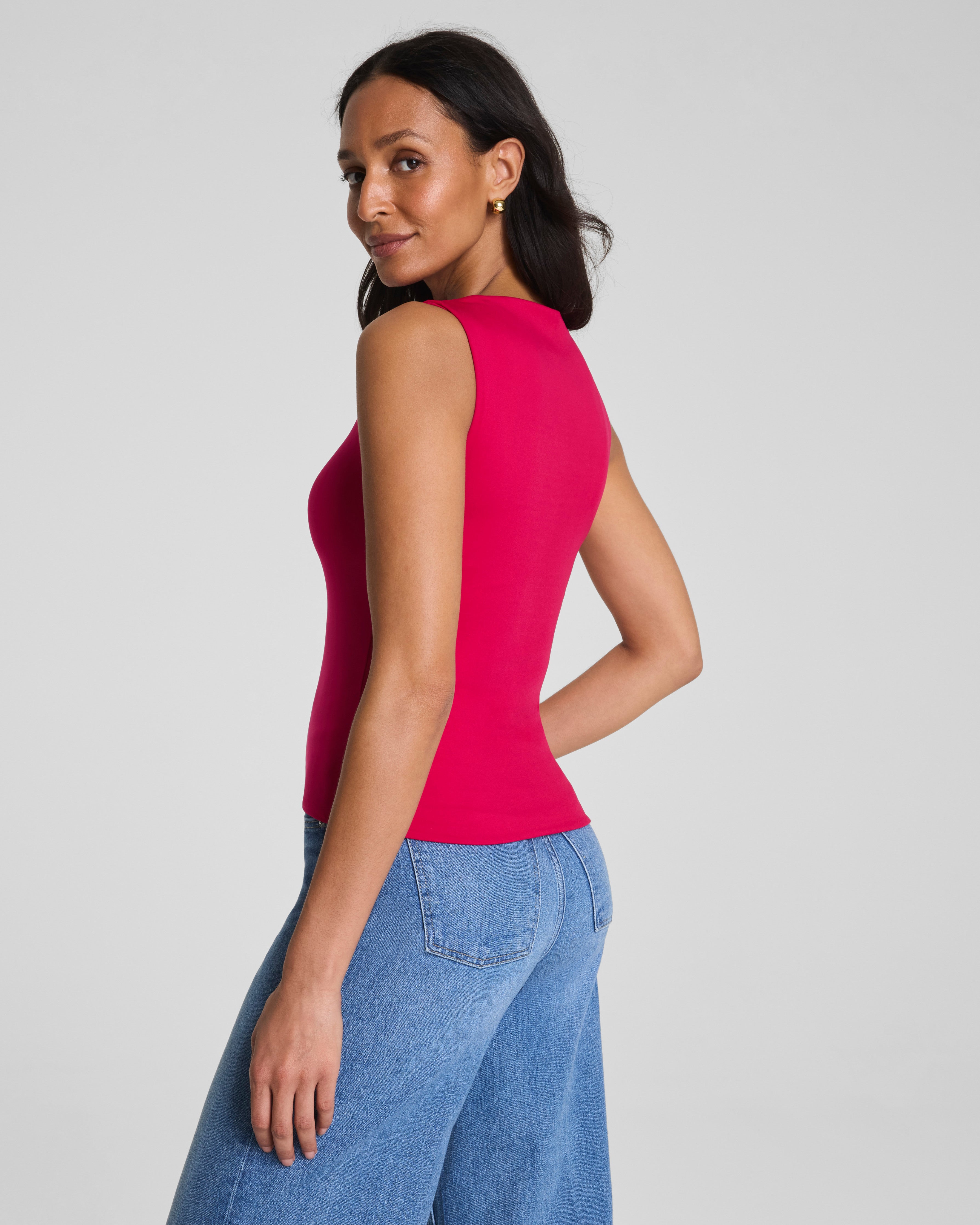 SPANXsmooth™ Jersey High Neck Tank | Fuchsia