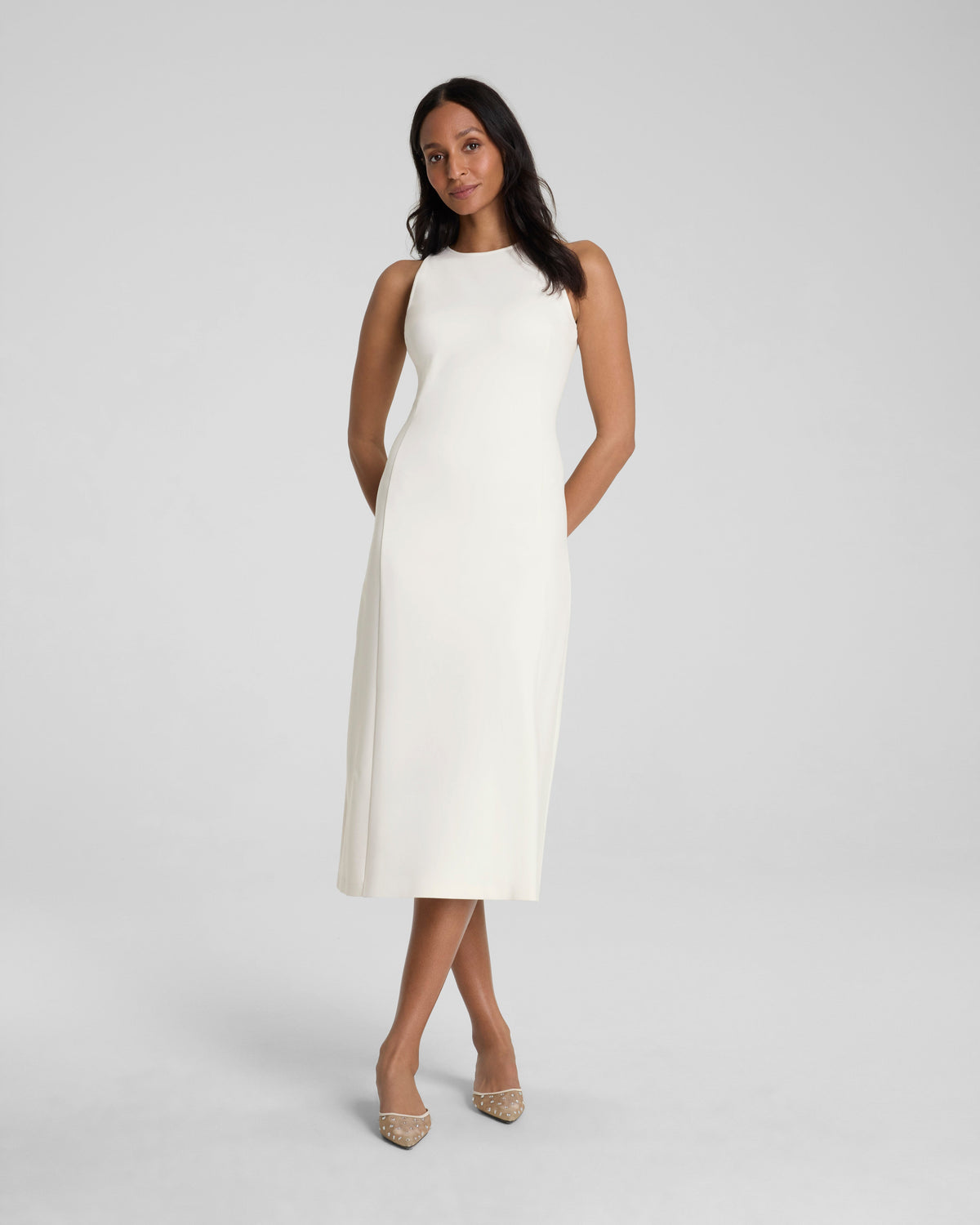 SPANX® Ponte Sleeveless A-Line Midi Dress