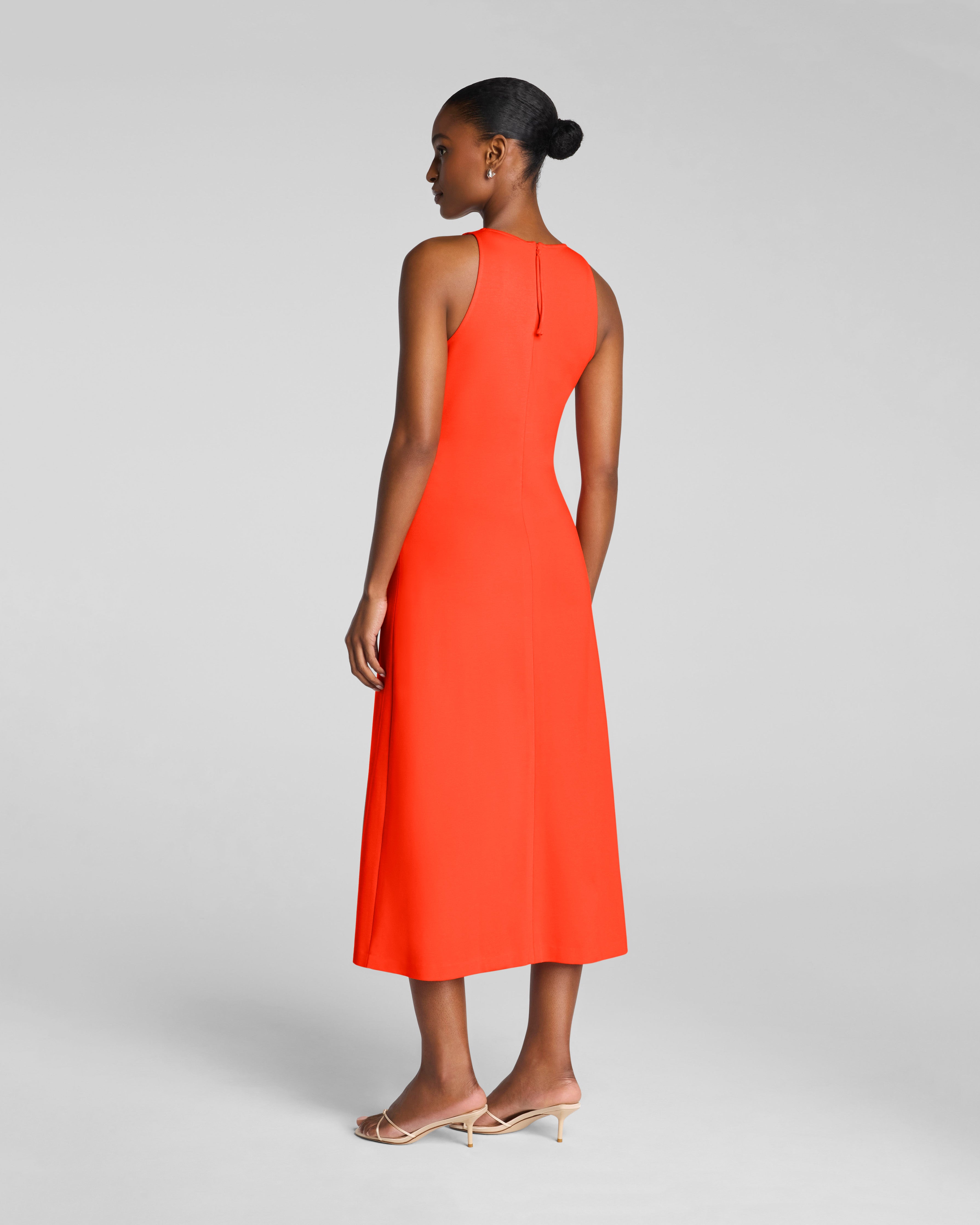 SPANX® Ponte Sleeveless A-Line Midi Dress | Sunset Coral