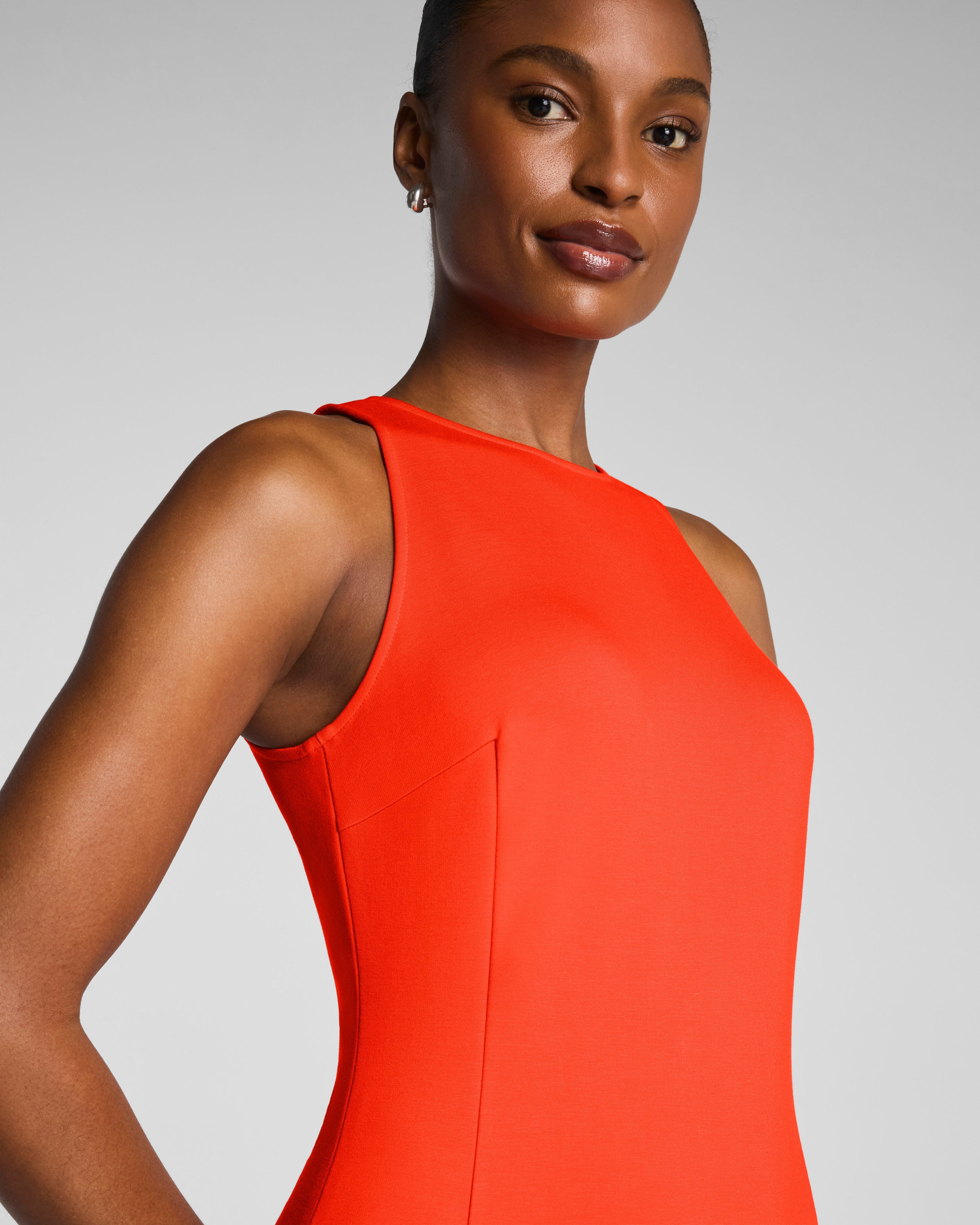 SPANX® Ponte Sleeveless A-Line Midi Dress | Sunset Coral